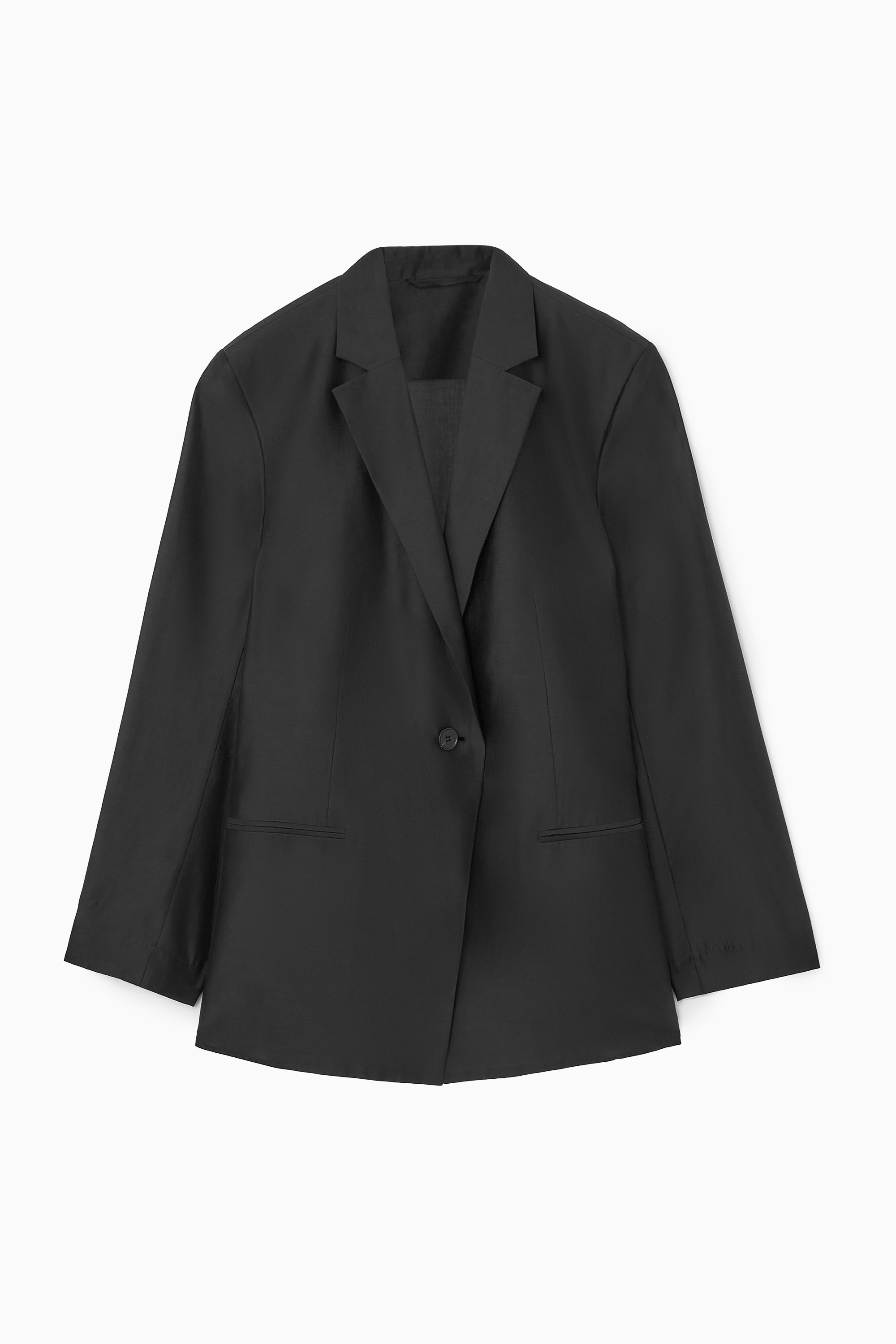 REGULAR DRAPED OPEN-BACK BLAZER - BLACK | COS DE