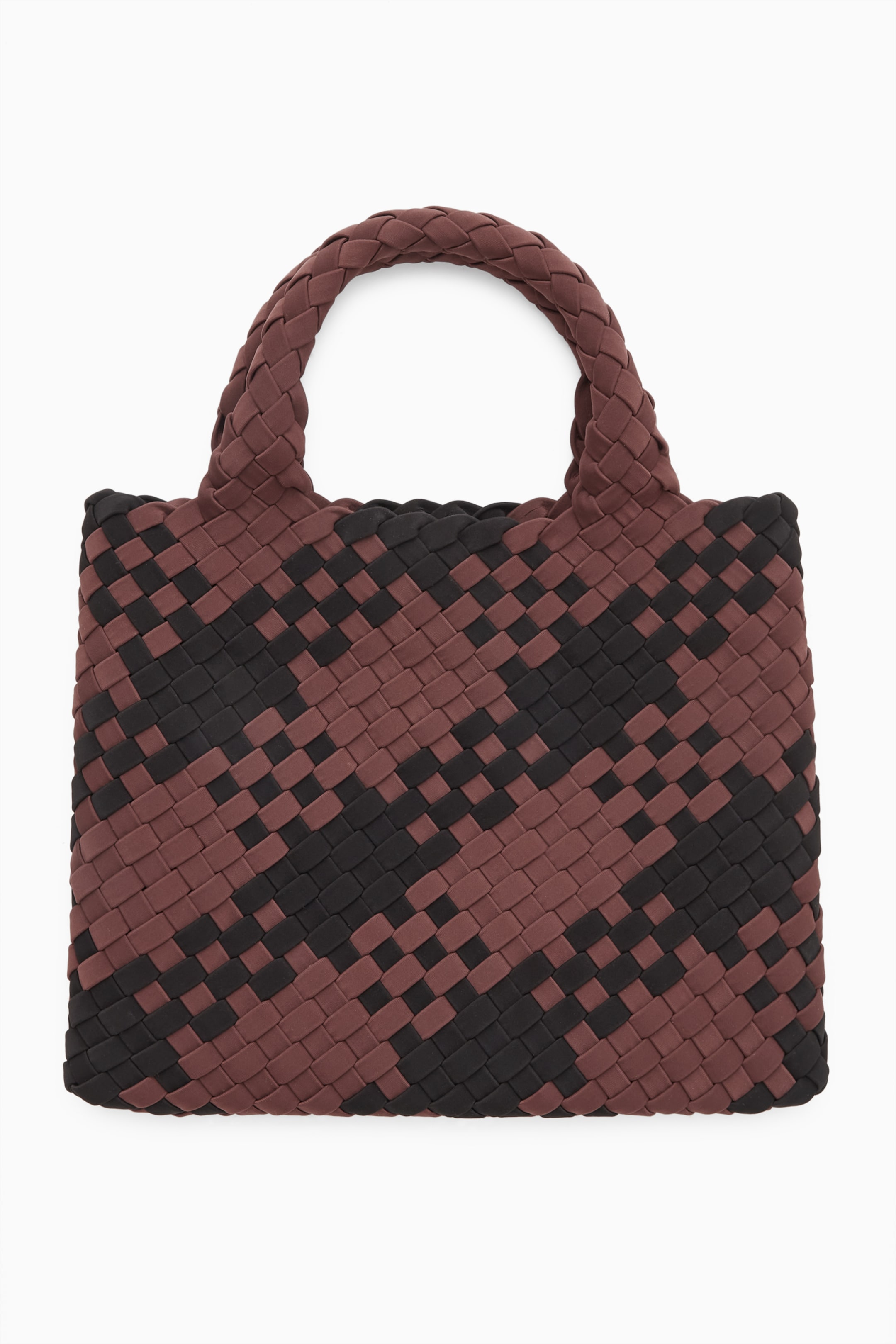 View larger image: MINI CHECKED WOVEN TOTE BAG - BROWN / BLACK / CHECKED - Ladies | H&M GB 1