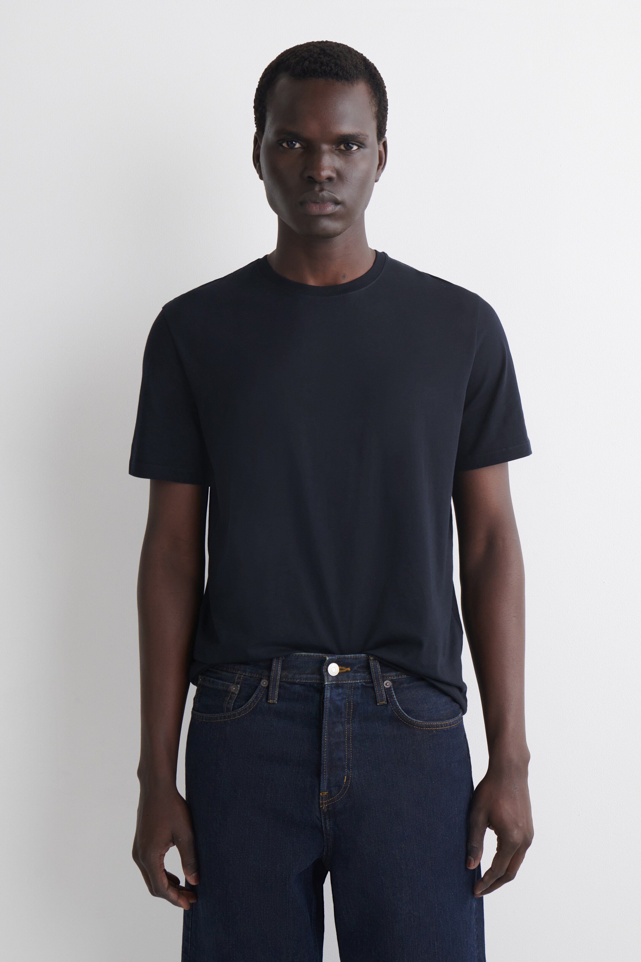 Agrandir l'image: LOT DE 3 T-SHIRTS À COL ROND EN COTON - BLEU MARINE / BLANC / GRIS - HOMME | H&M CH 1