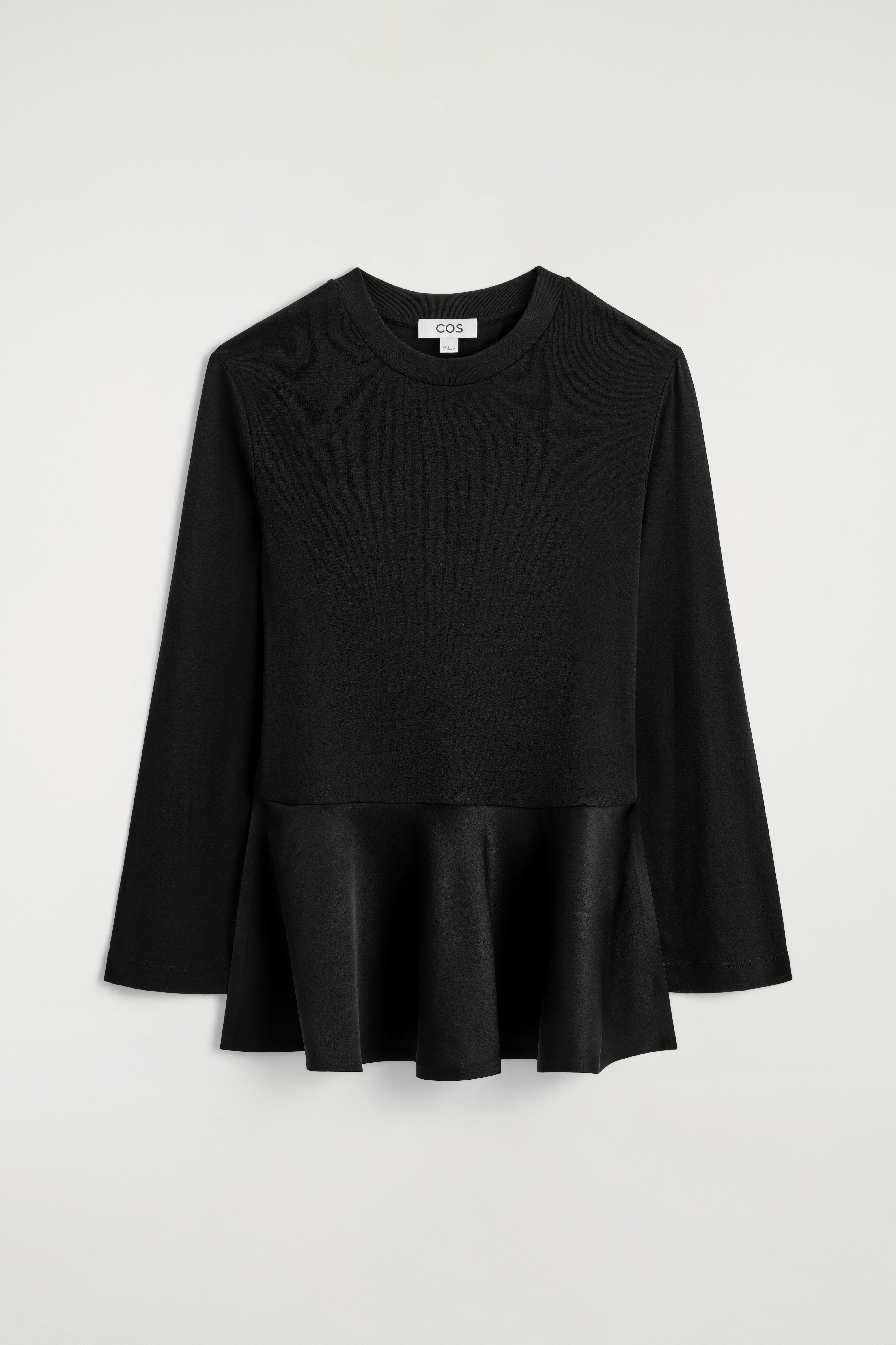 TOP PEPLUM SATINADO - NEGRO