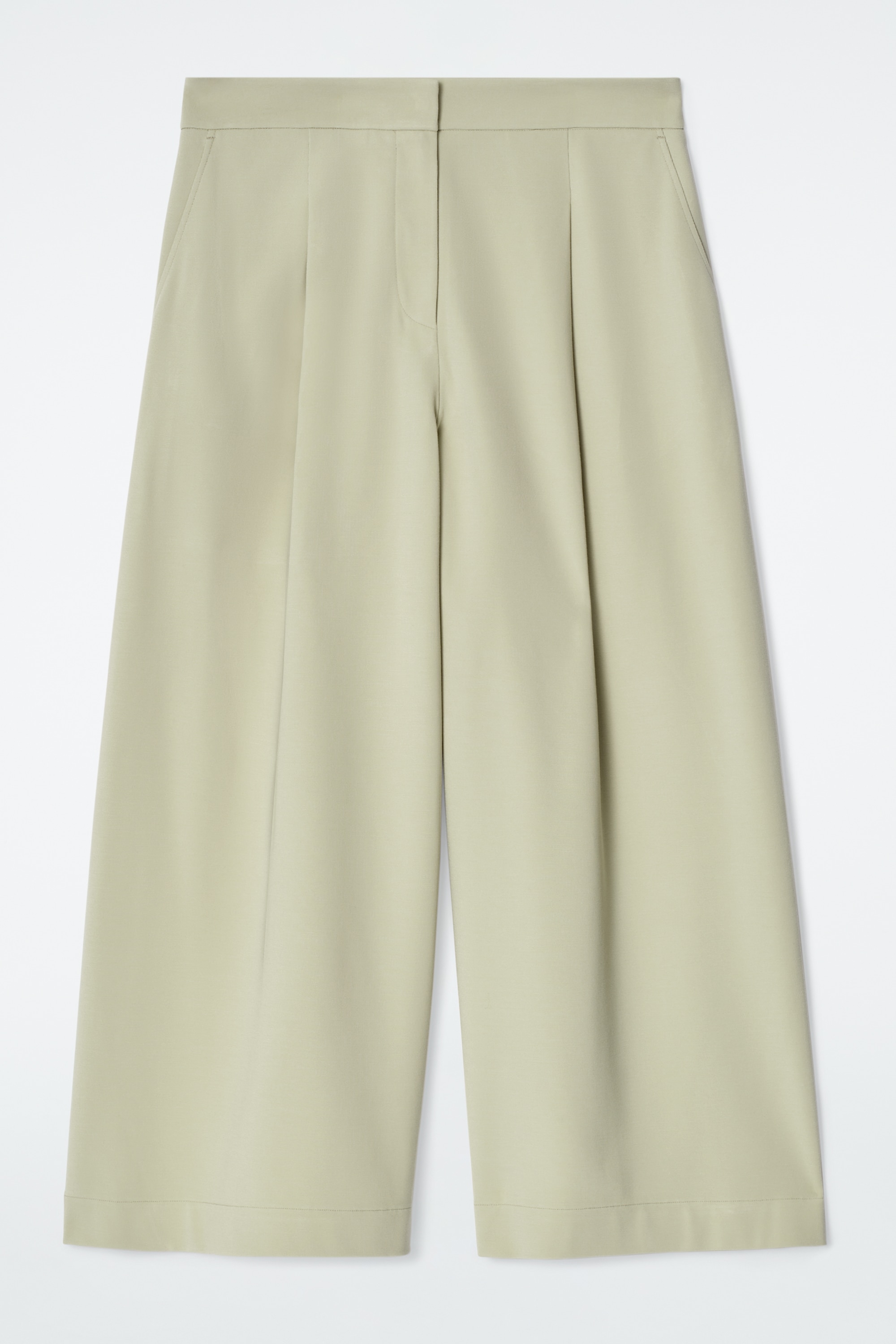 KÜRZERE HOSE MIT WEITEM BEIN - HELLGRÜN/NAVYBLAU