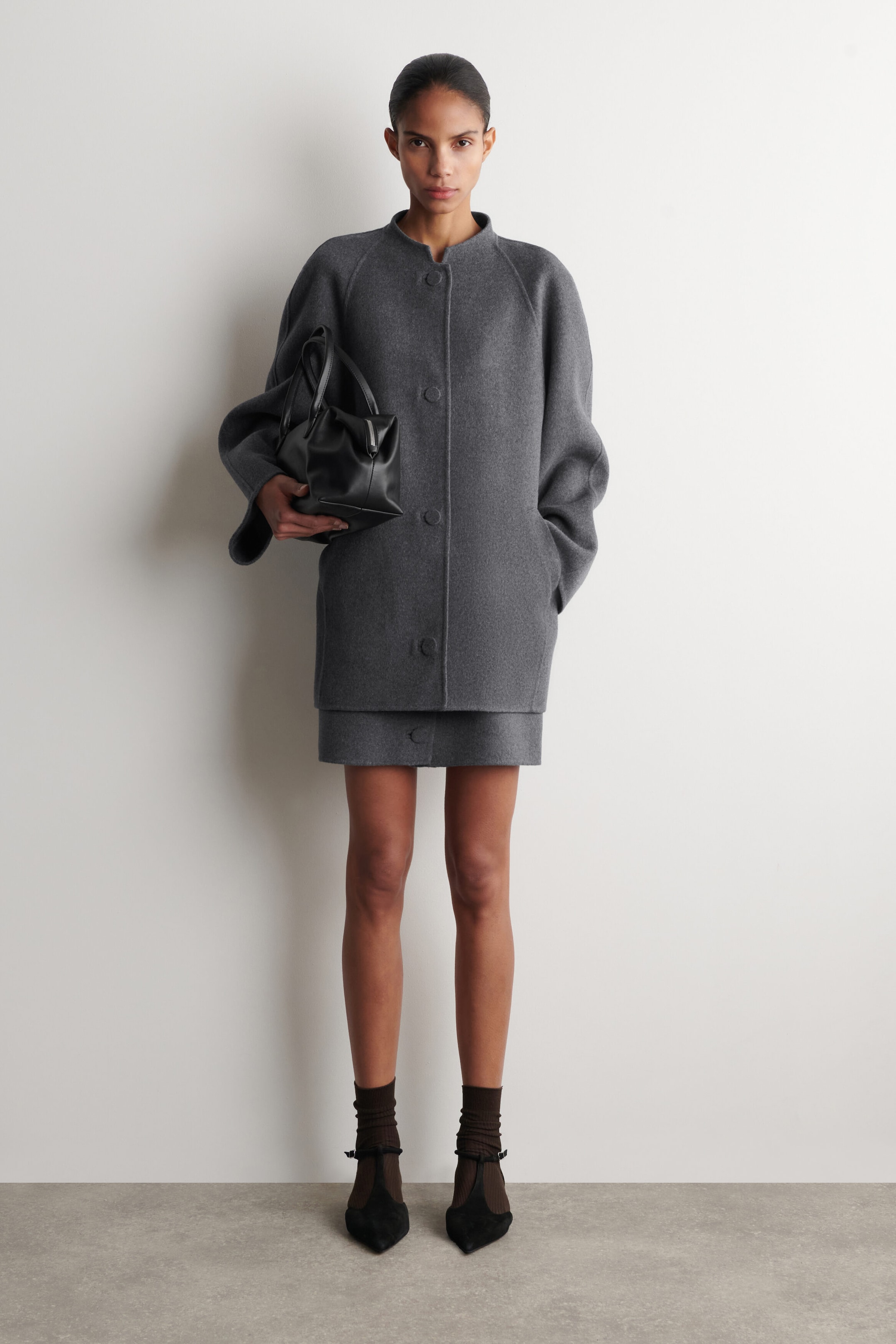 ROUNDED DOUBLE-FACED WOOL JACKET