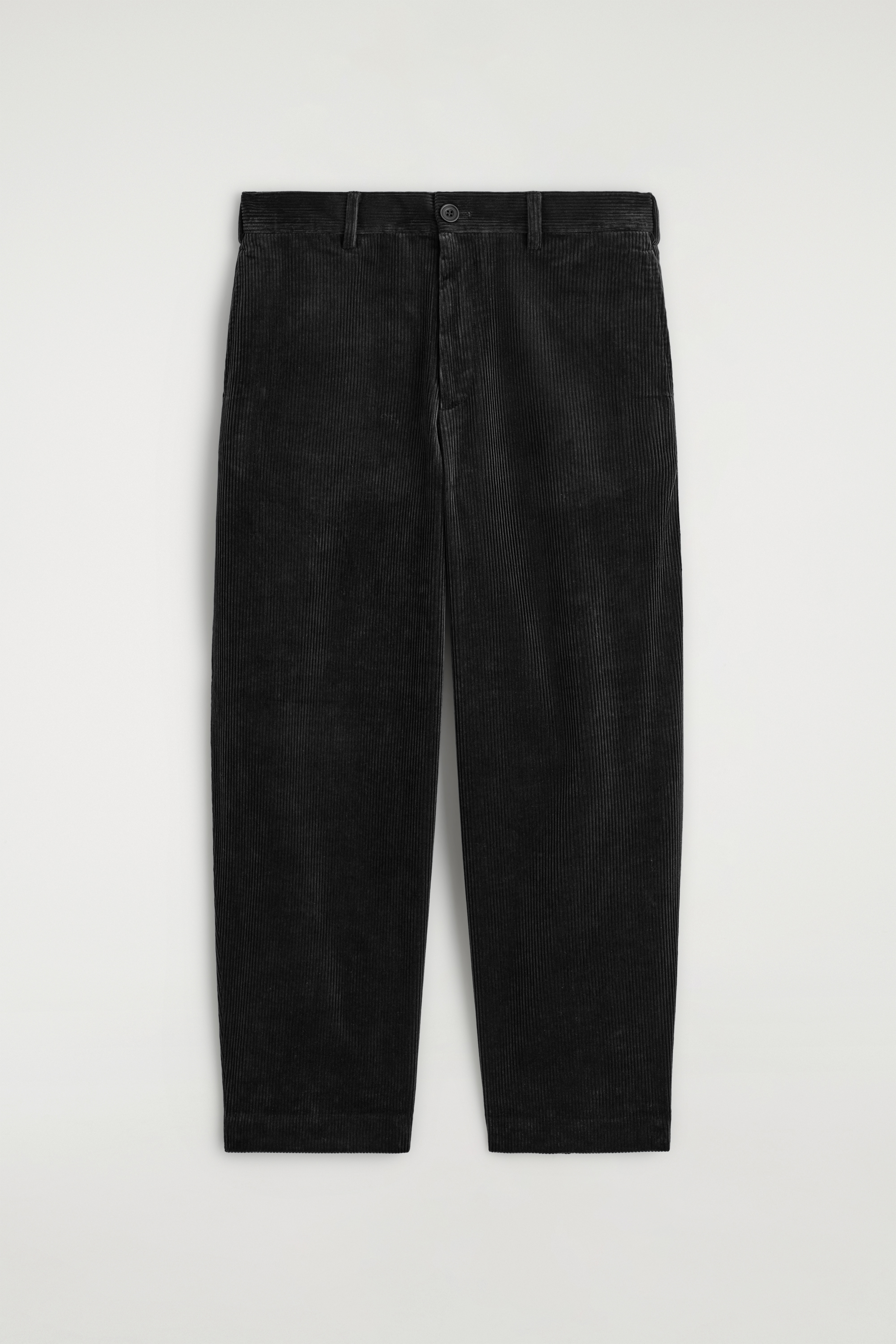 CORDUROY WIDE-LEG TROUSERS - BLACK