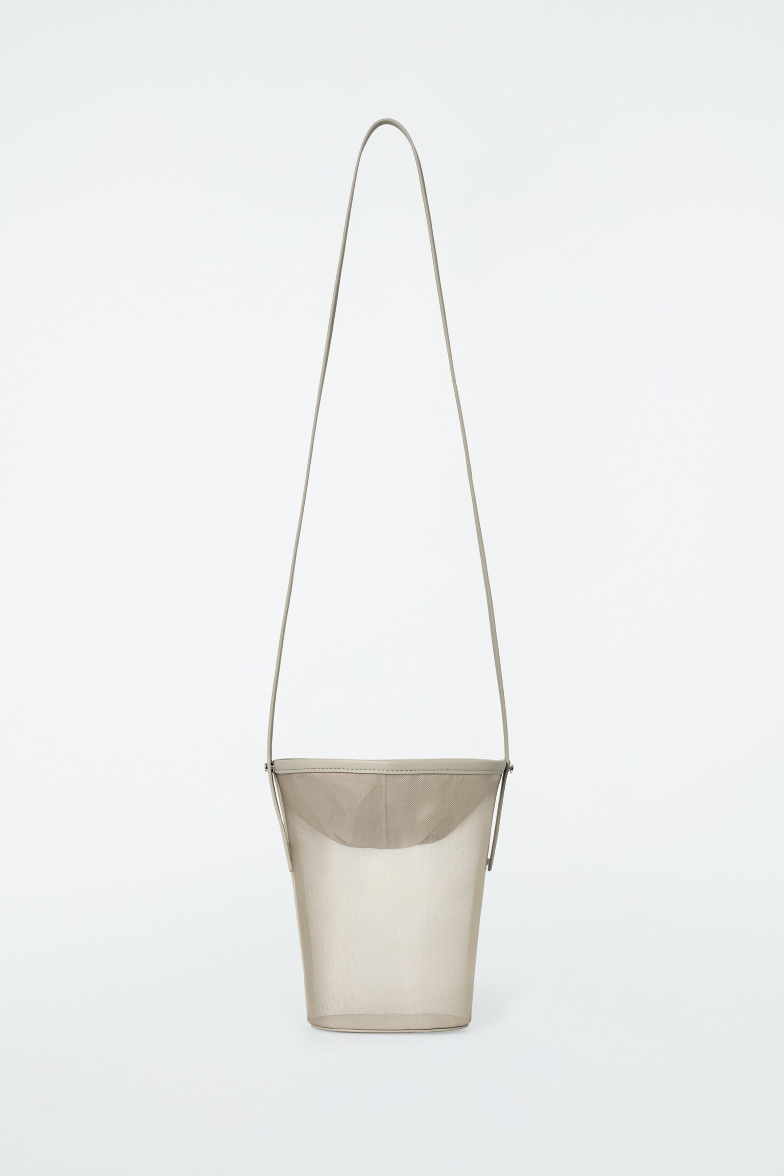 BOLSO BUCKET MINI - MALLA - BEIGE/NEGRO - 2