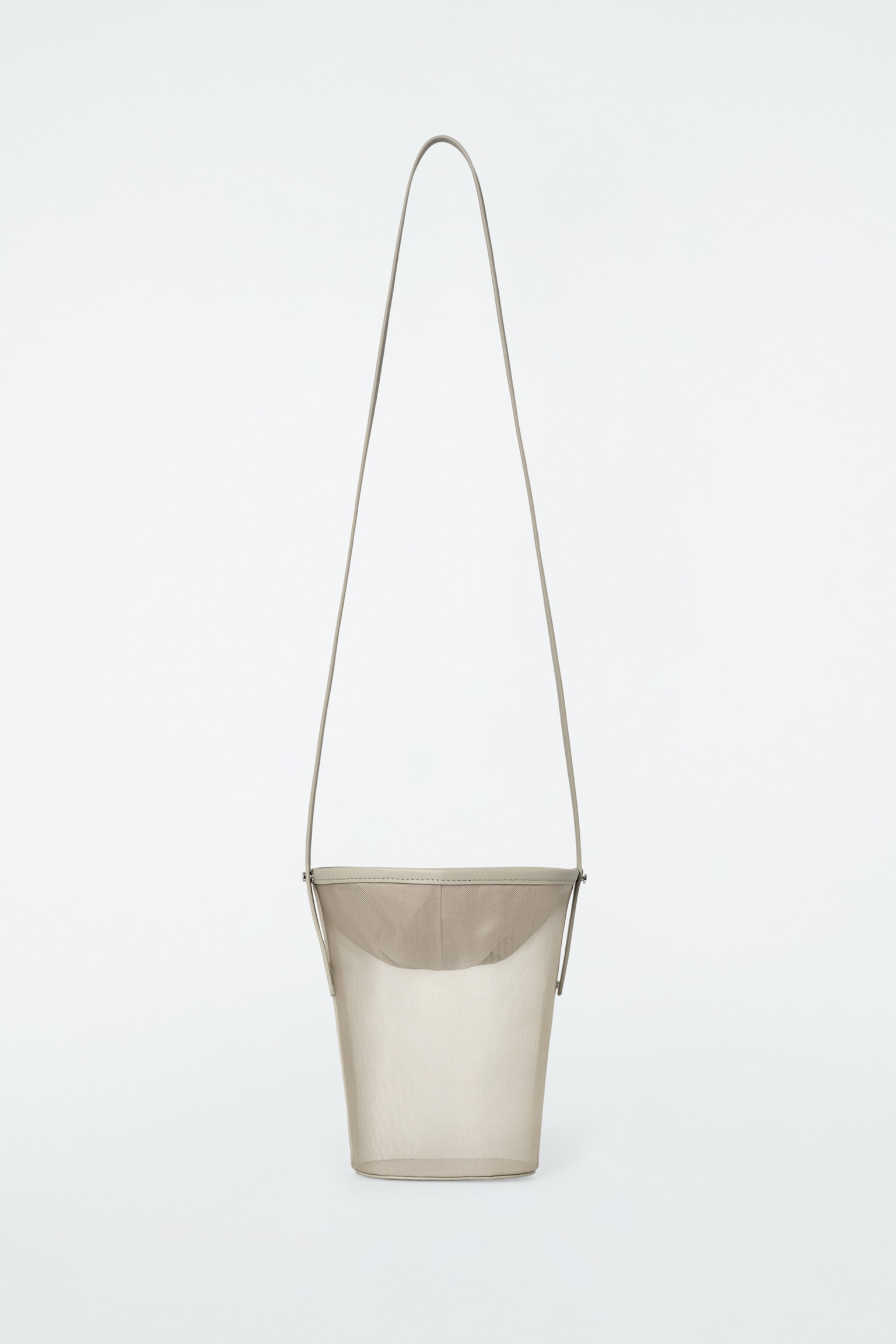 BORSA A SECCHIELLO MINI IN RETE - BEIGE/NERO - 2