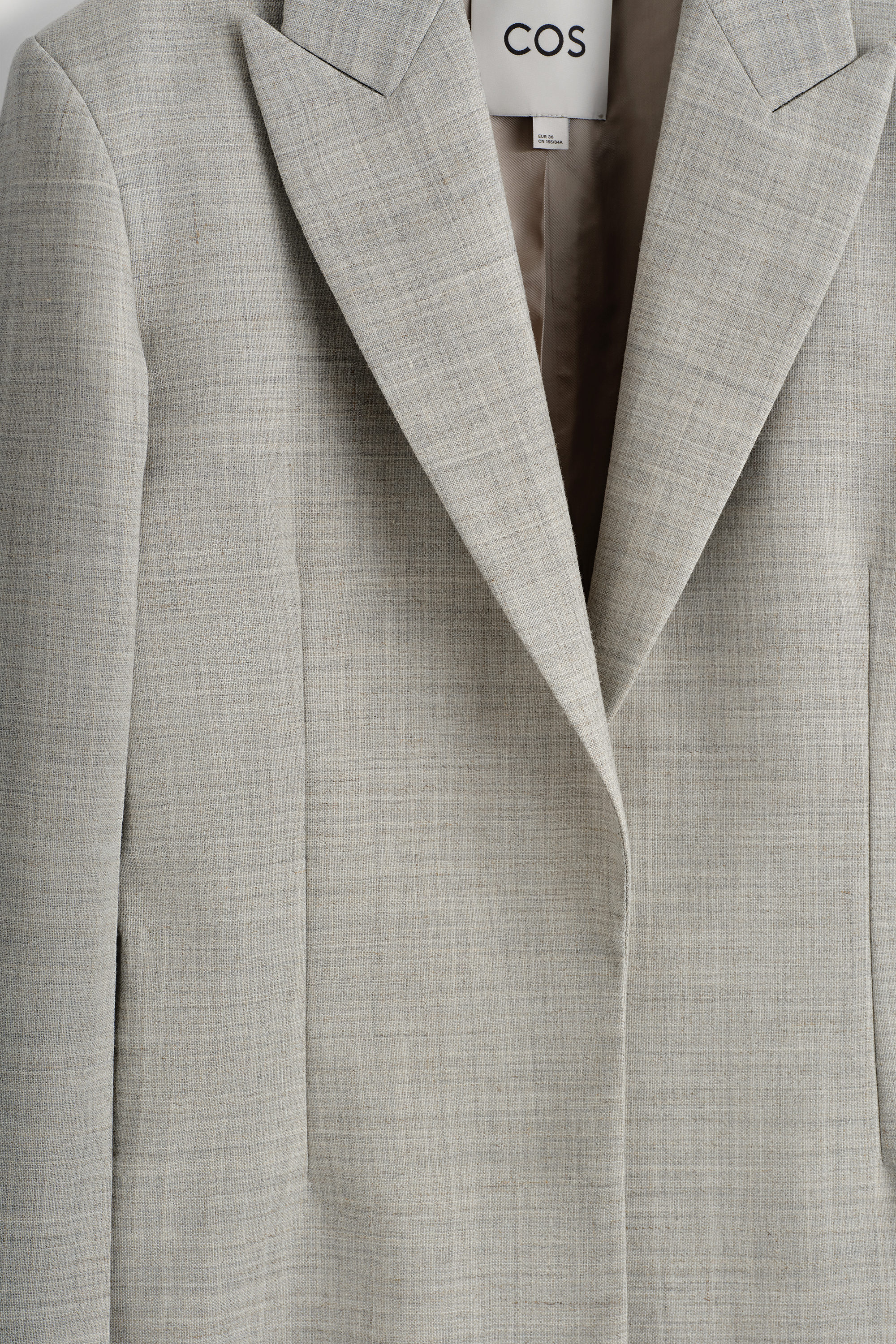 STRUCTURED WOOL-BLEND BLAZER - TAUPE MELANGE | COS US