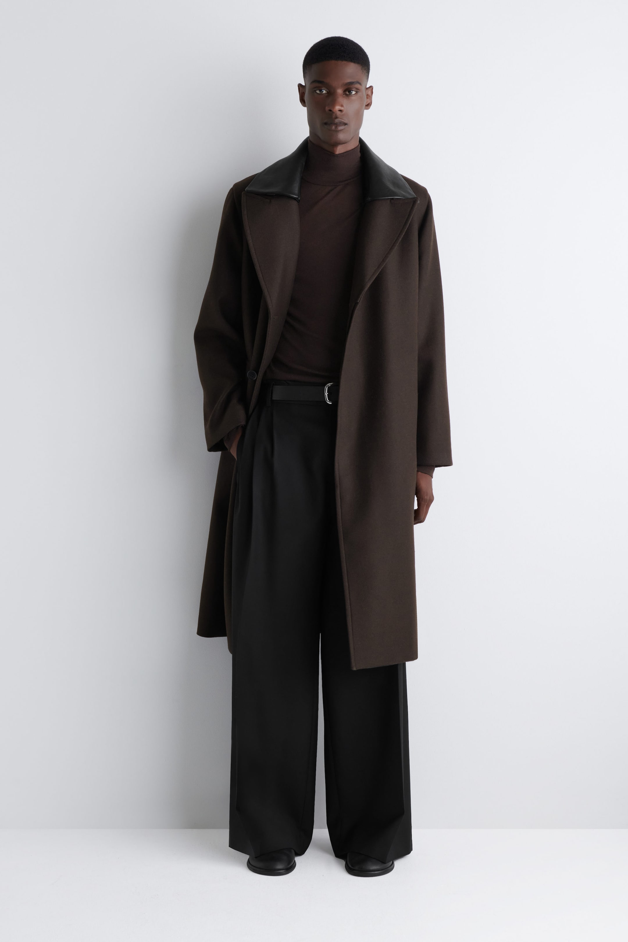 SLIM WOOL-JERSEY ROLL-NECK TOP