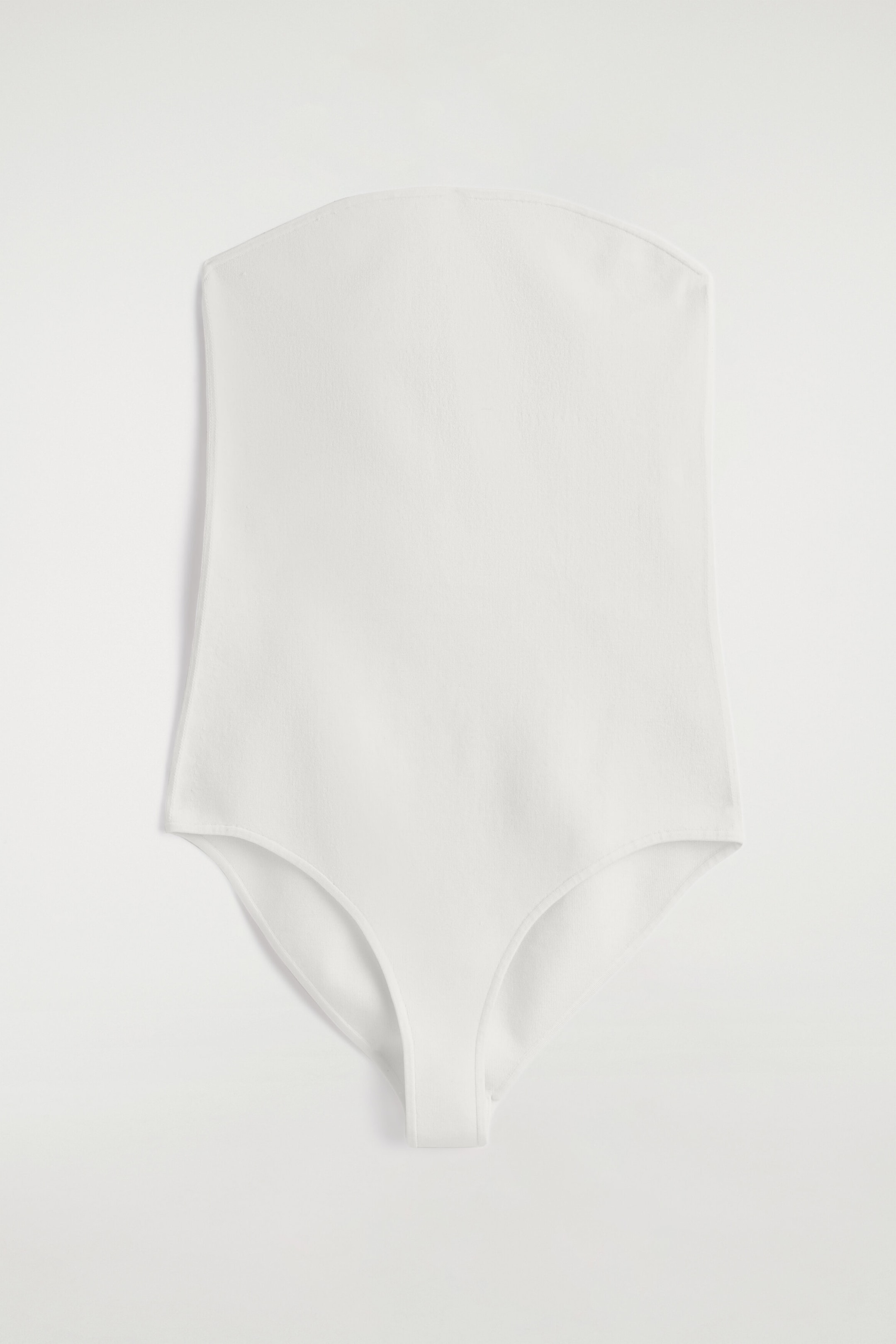 STRAPLESS RIBBED SILK BODYSUIT