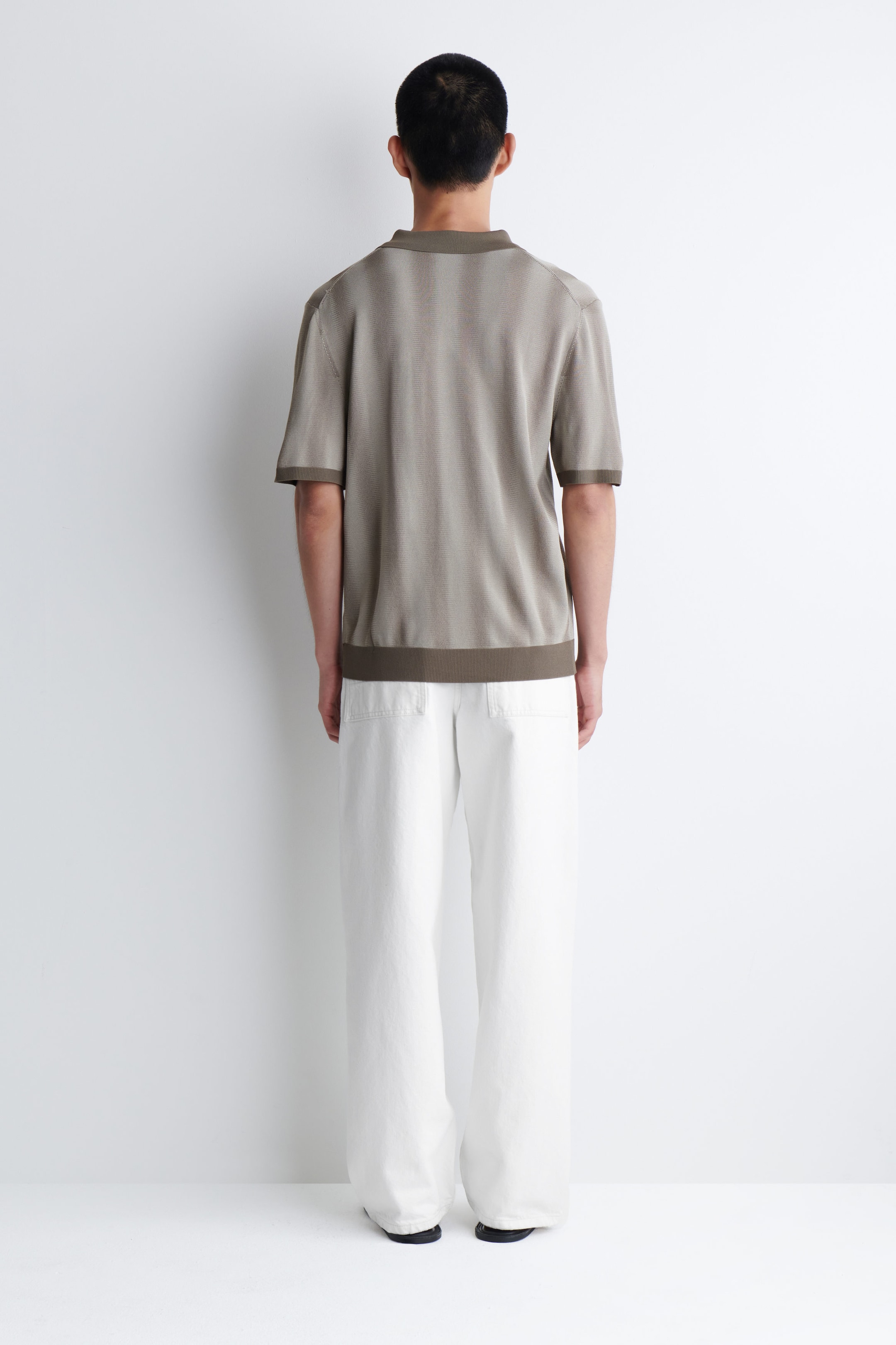 DIFFUSEDSTRIPE KNITTED POLO SHIRT