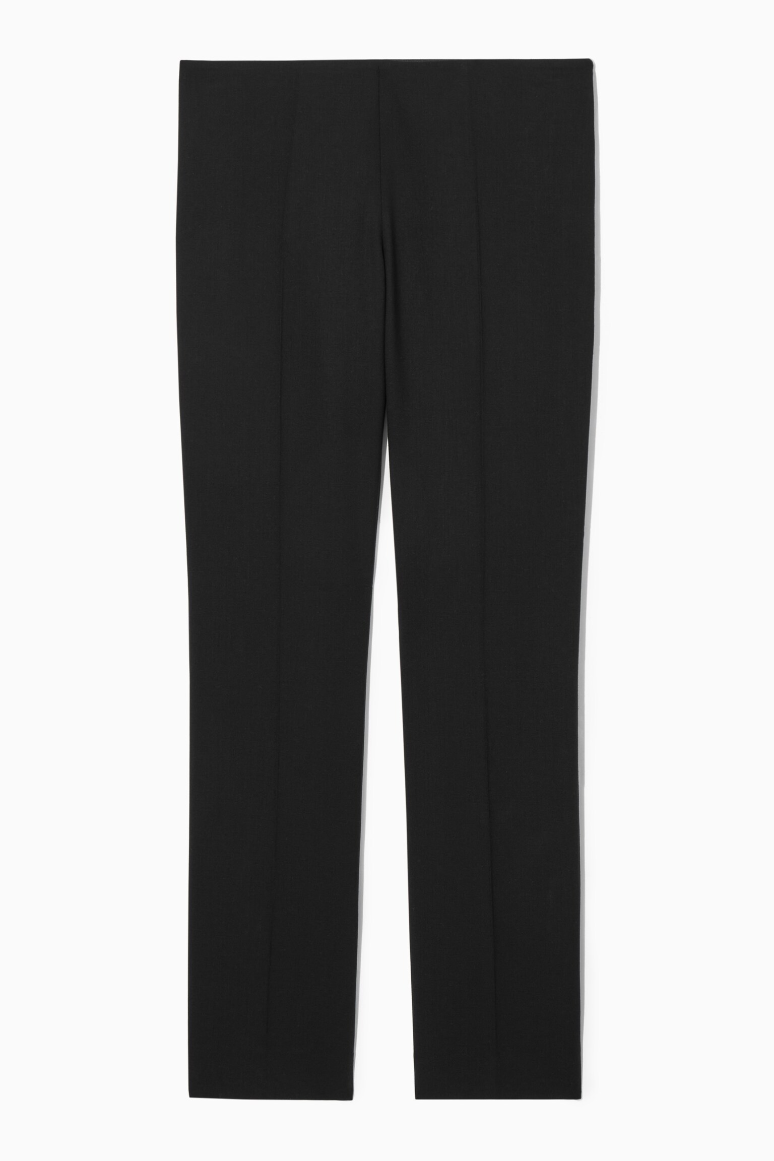SCHMALE BOOTCUT-HOSE AUS WOLL-CRÊPE - SCHWARZ