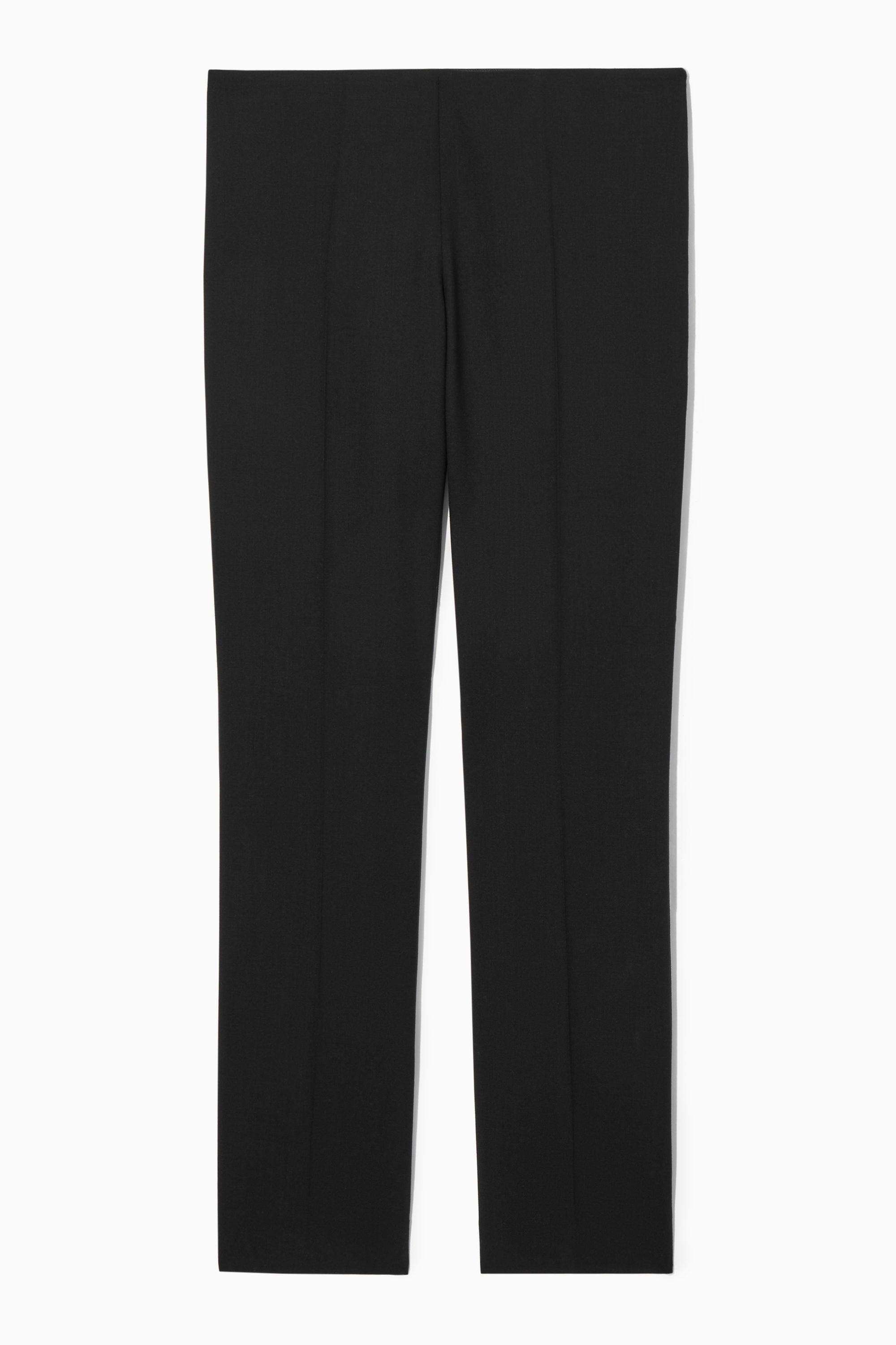 SLIM WOOL-CREPE BOOTCUT PANTS - BLACK | COS US