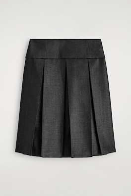 PLEATED WOOL-BLEND SKIRT — BLACK 2