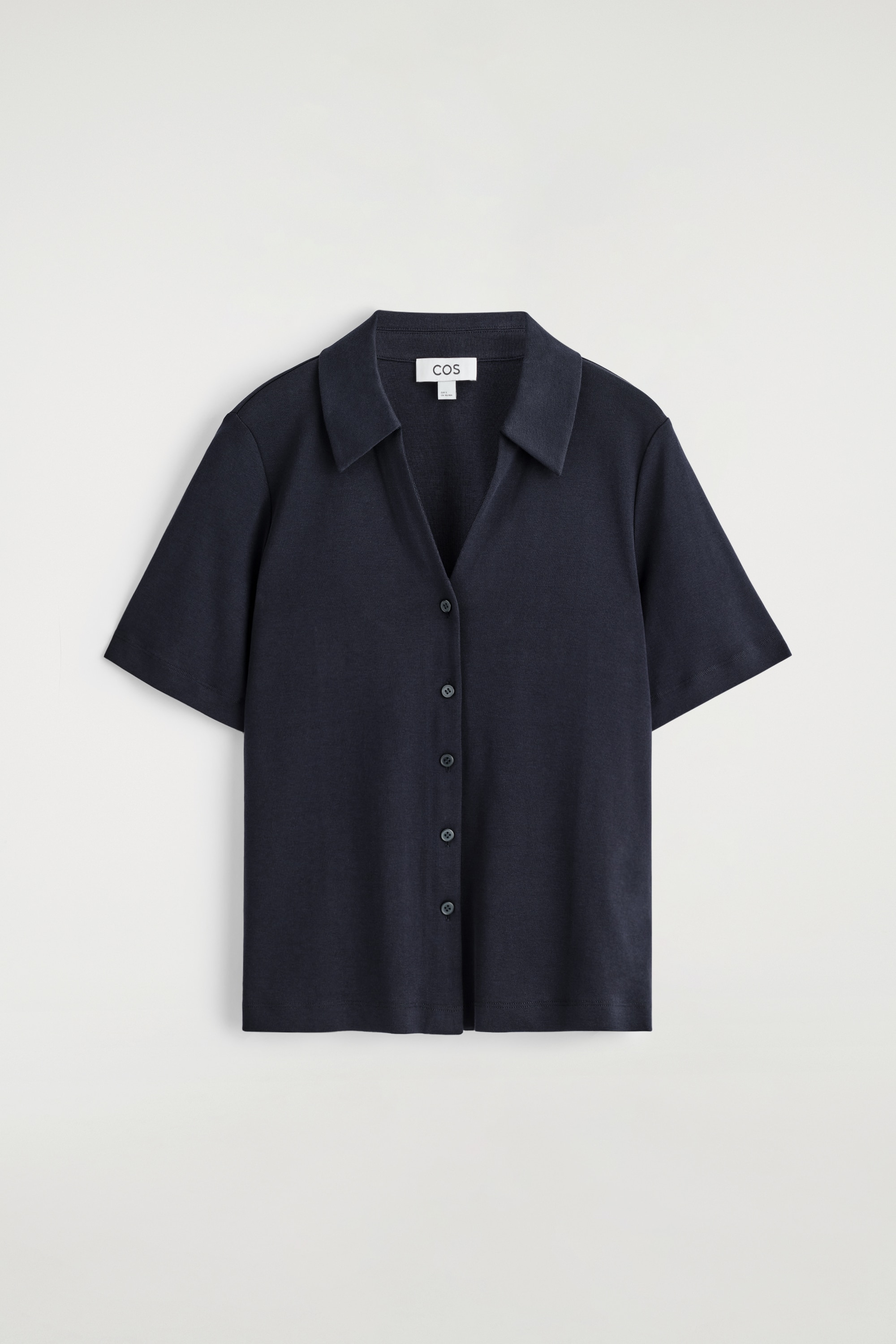 CAMICIA RESORT IN JERSEY DI COTONE - BLU NAVY/RUGGINE