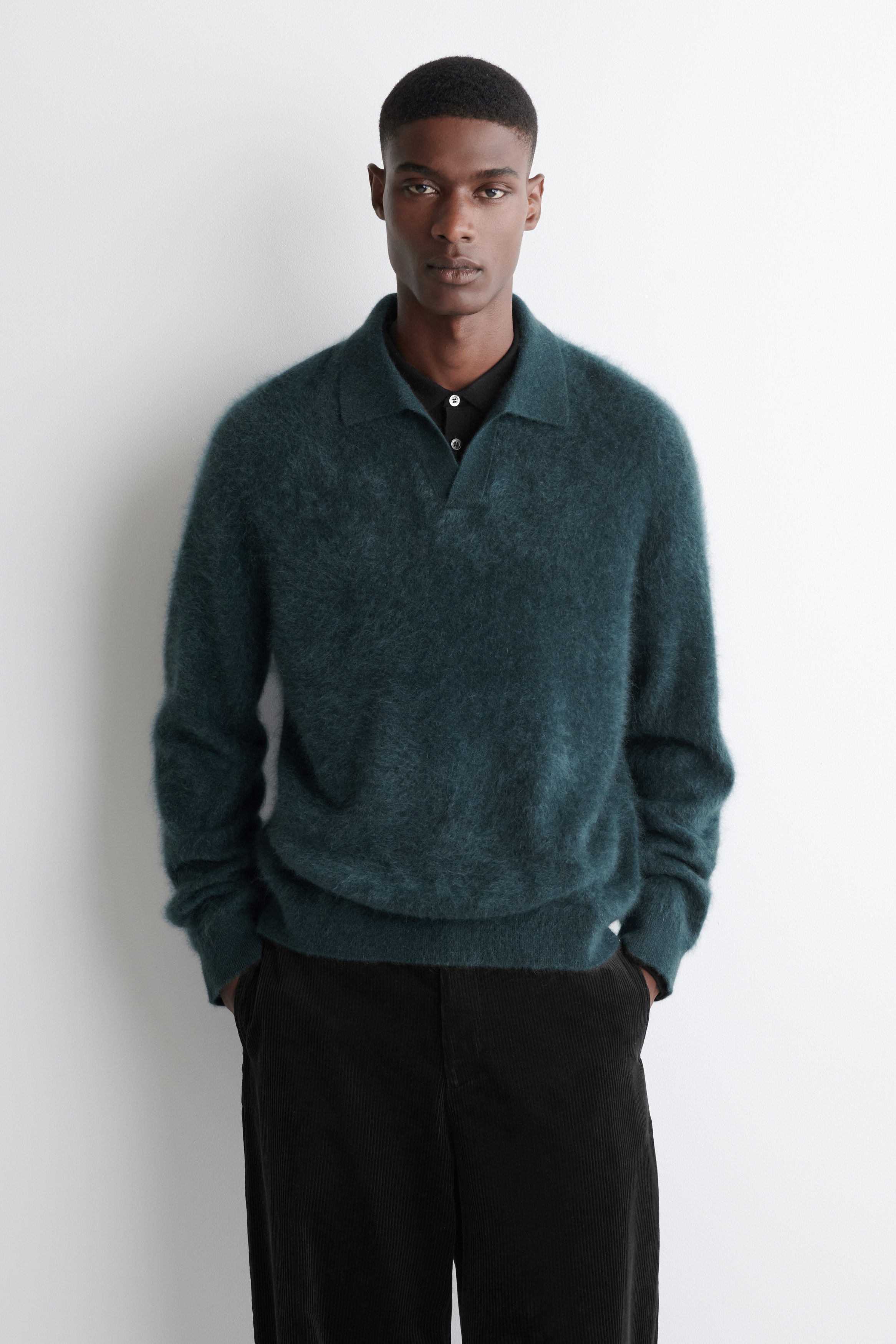 POLOPULLOVER AUS GEBÜRSTETEM KASCHMIR