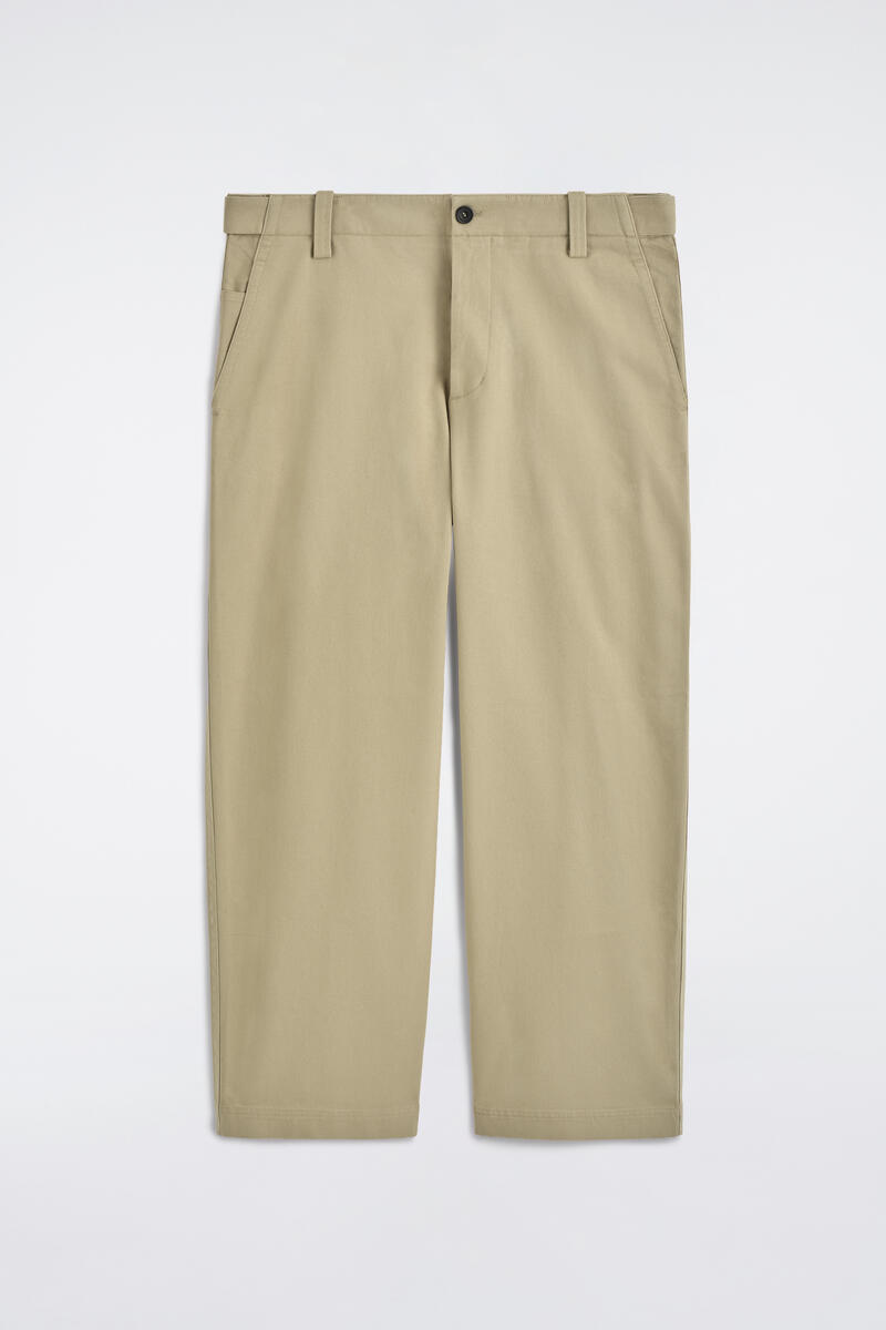 Cotton-Twill Relaxed-Fit Straight-Leg Pants