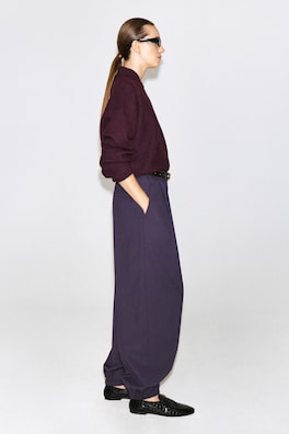 PLEATED BALLOON PANTS — DARK PURPLE 3