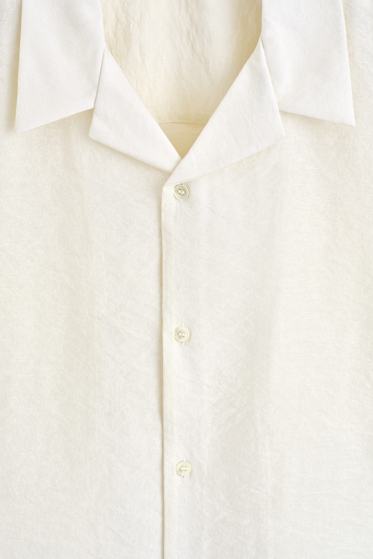 CAMP-COLLAR JACQUARD SHIRT — CREAM