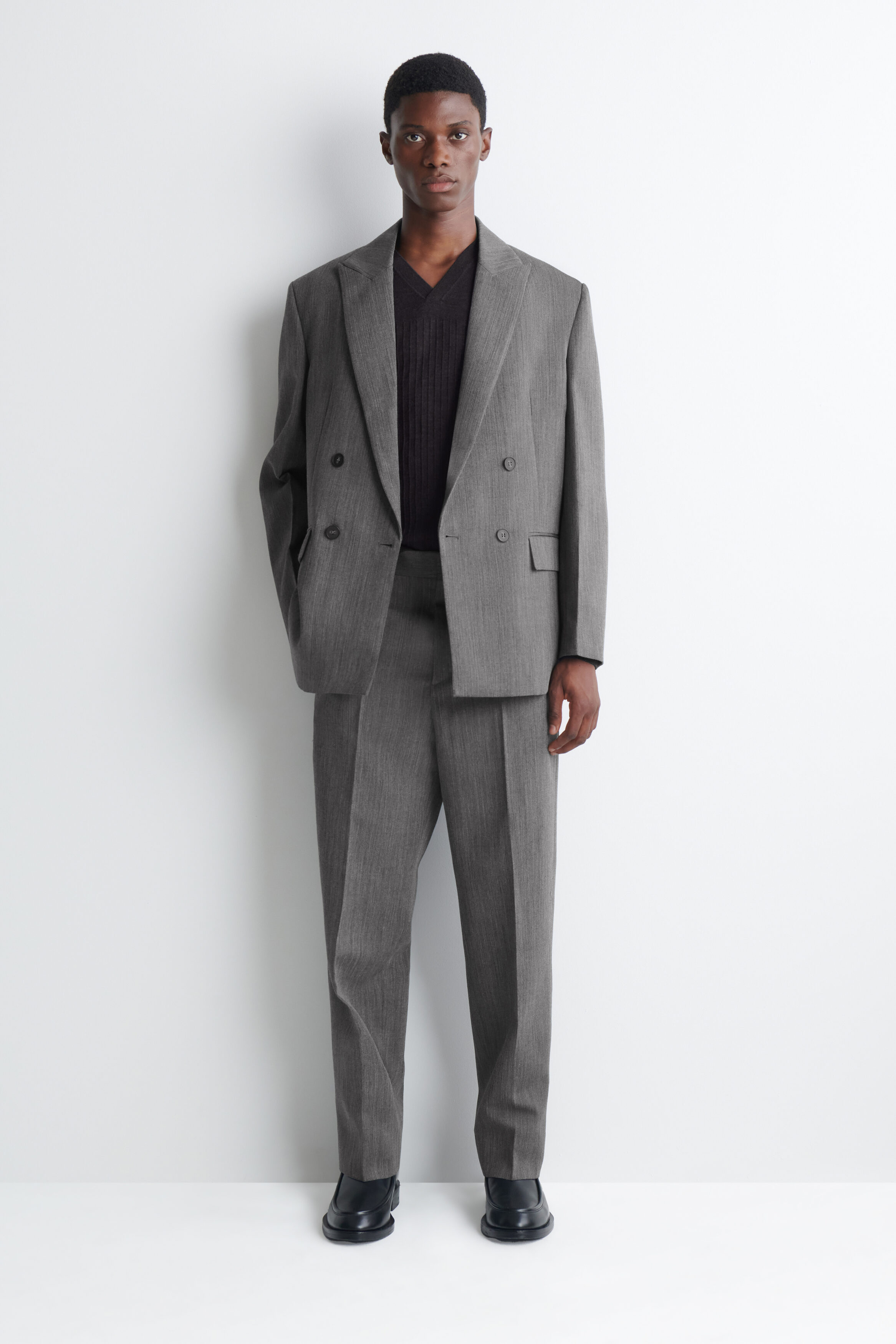 WOOL REGULAR-FIT STRAIGHT-LEG PANTS