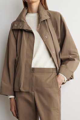 TECHNICAL NYLON BARREL-LEG TROUSERS — BEIGE 4