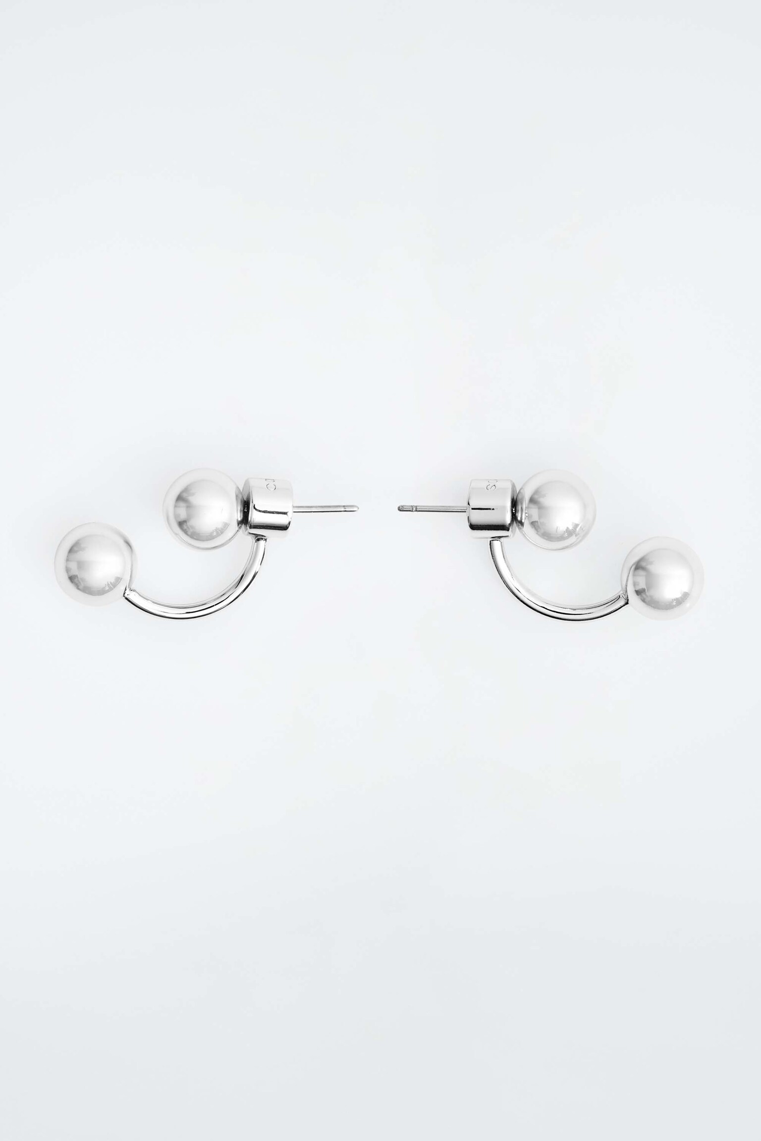 עגילי כדור נופל - כסף - 1