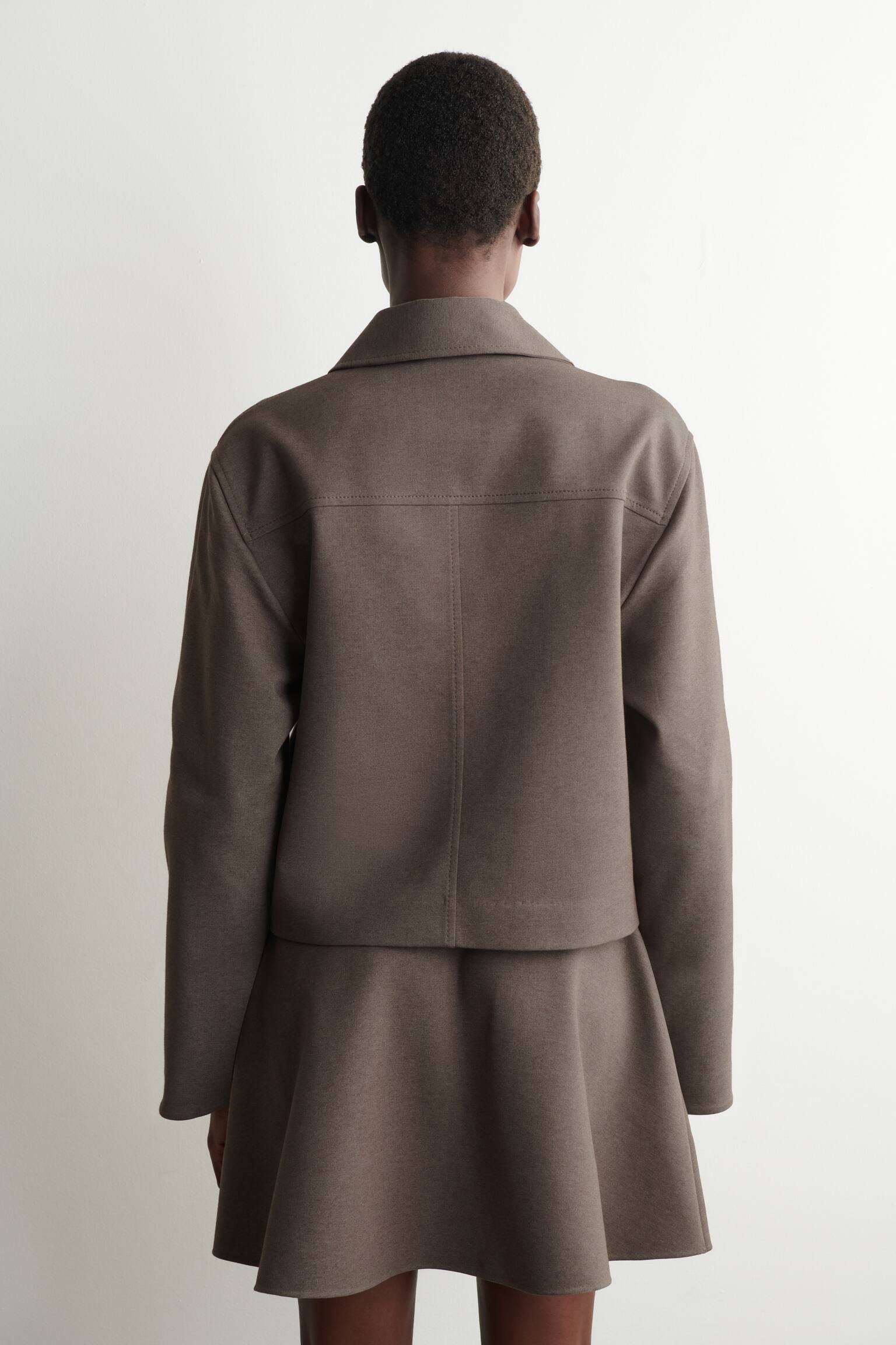 JACHETĂ DIN JERSEY ROTUNDĂ - MARO/NEGRU - 3