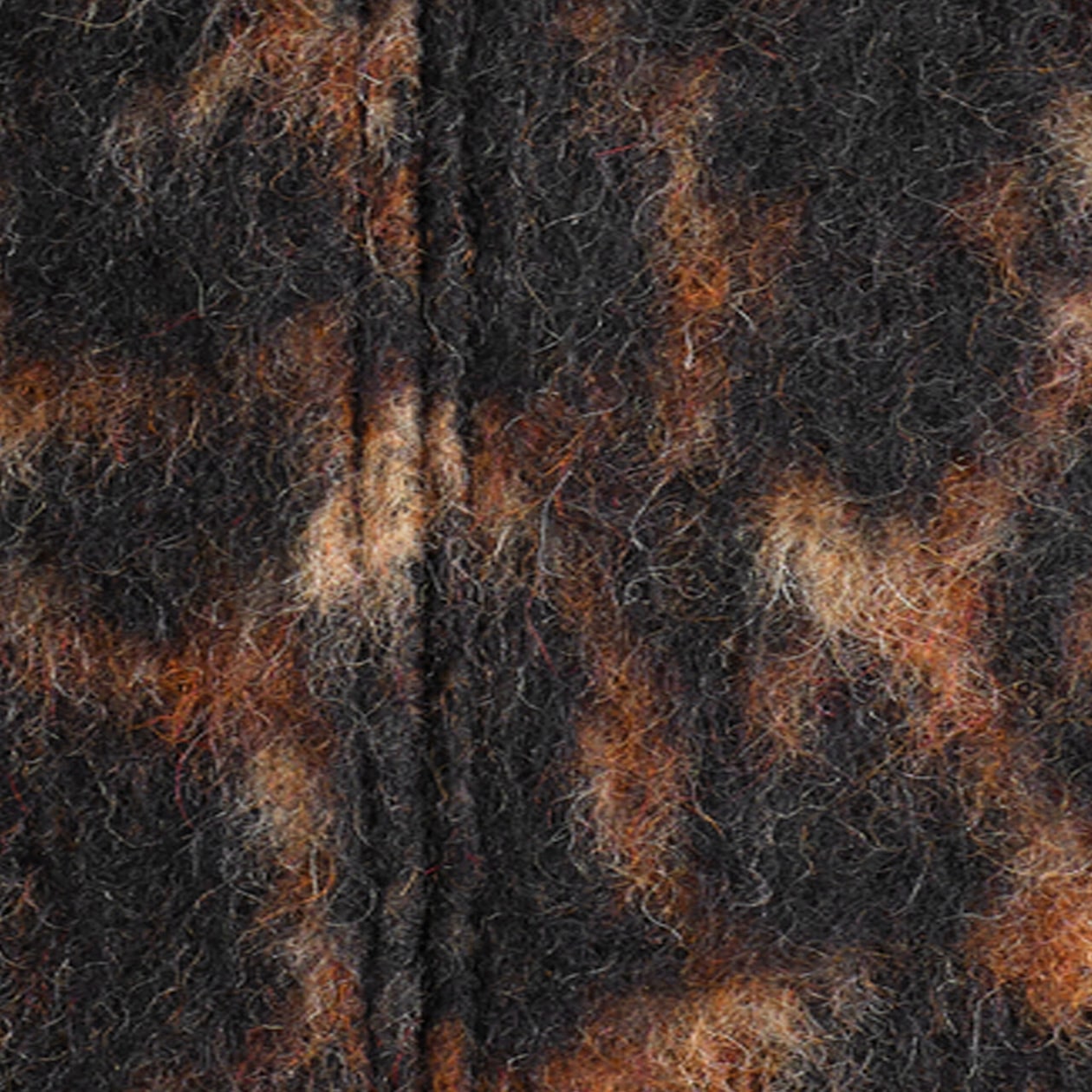 SCULPTED WOOL BUCKET HAT — BROWN / LEOPARD PRINT