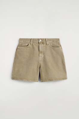 HIGH-RISE DENIM SHORTS — BEIGE 6
