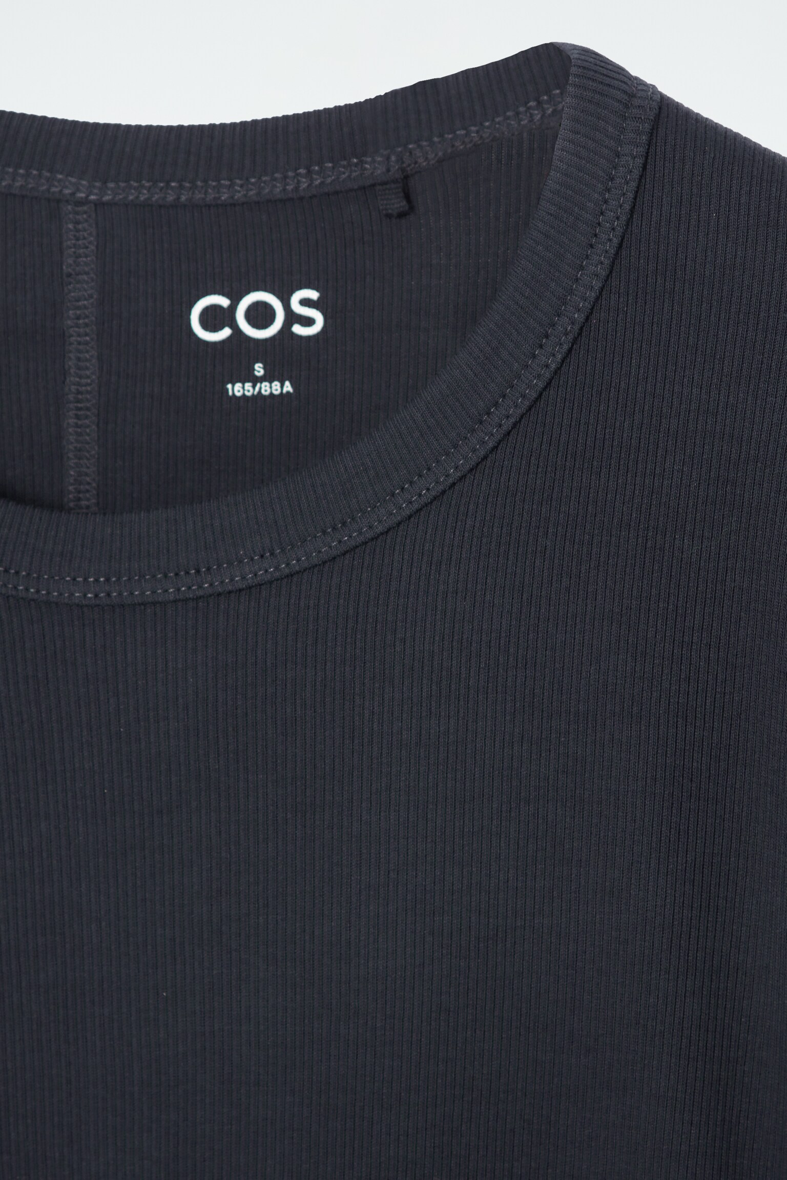 RIBBED JERSEY LONG-SLEEVED TOP - NAVY/GREY MÉLANGE/BLACK/WHITE/KHAKI - 3