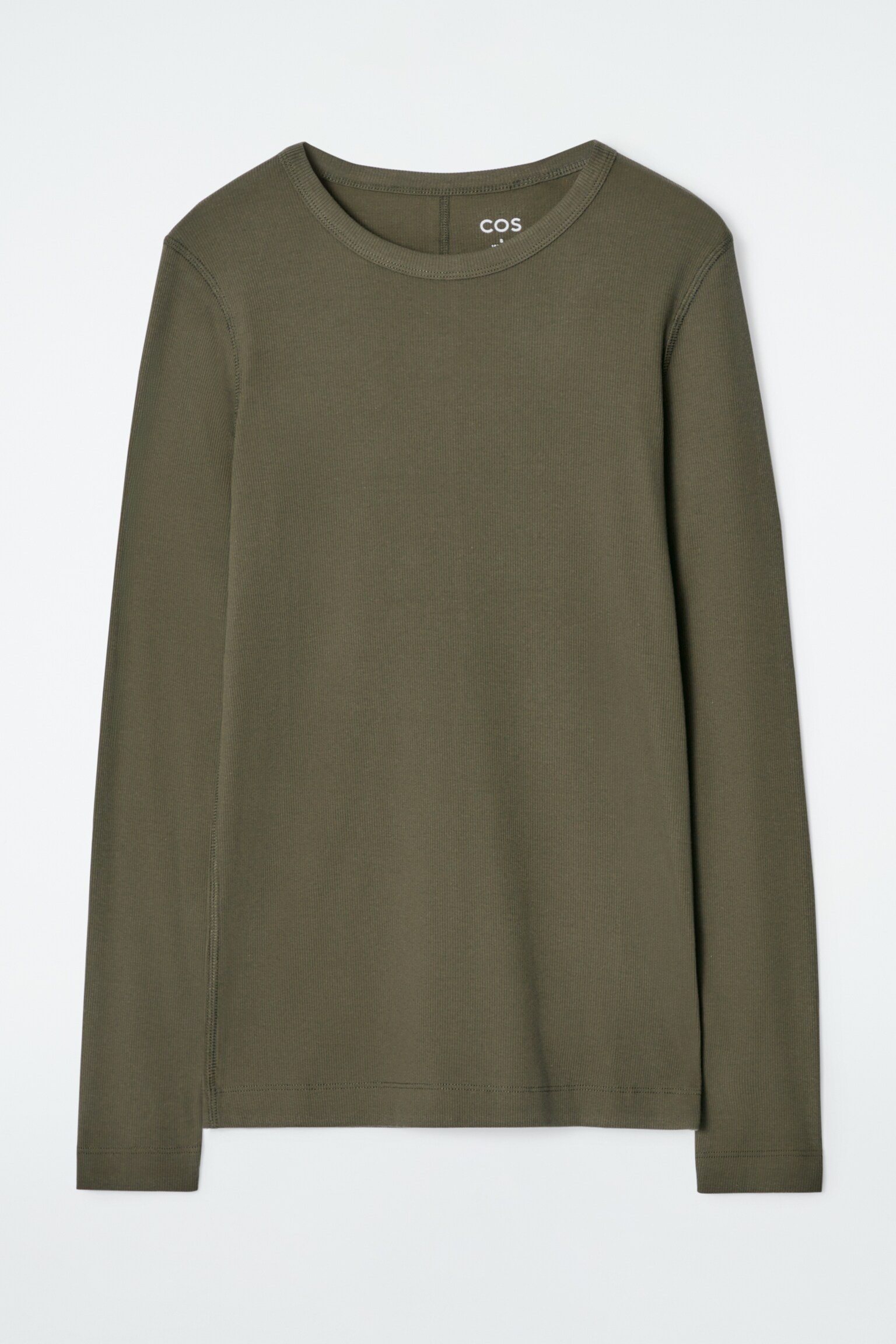 RIBBED JERSEY LONG-SLEEVED TOP - KHAKI/БЯЛ/ЧЕРНО/СИВ МЕЛАНЖ/NAVY