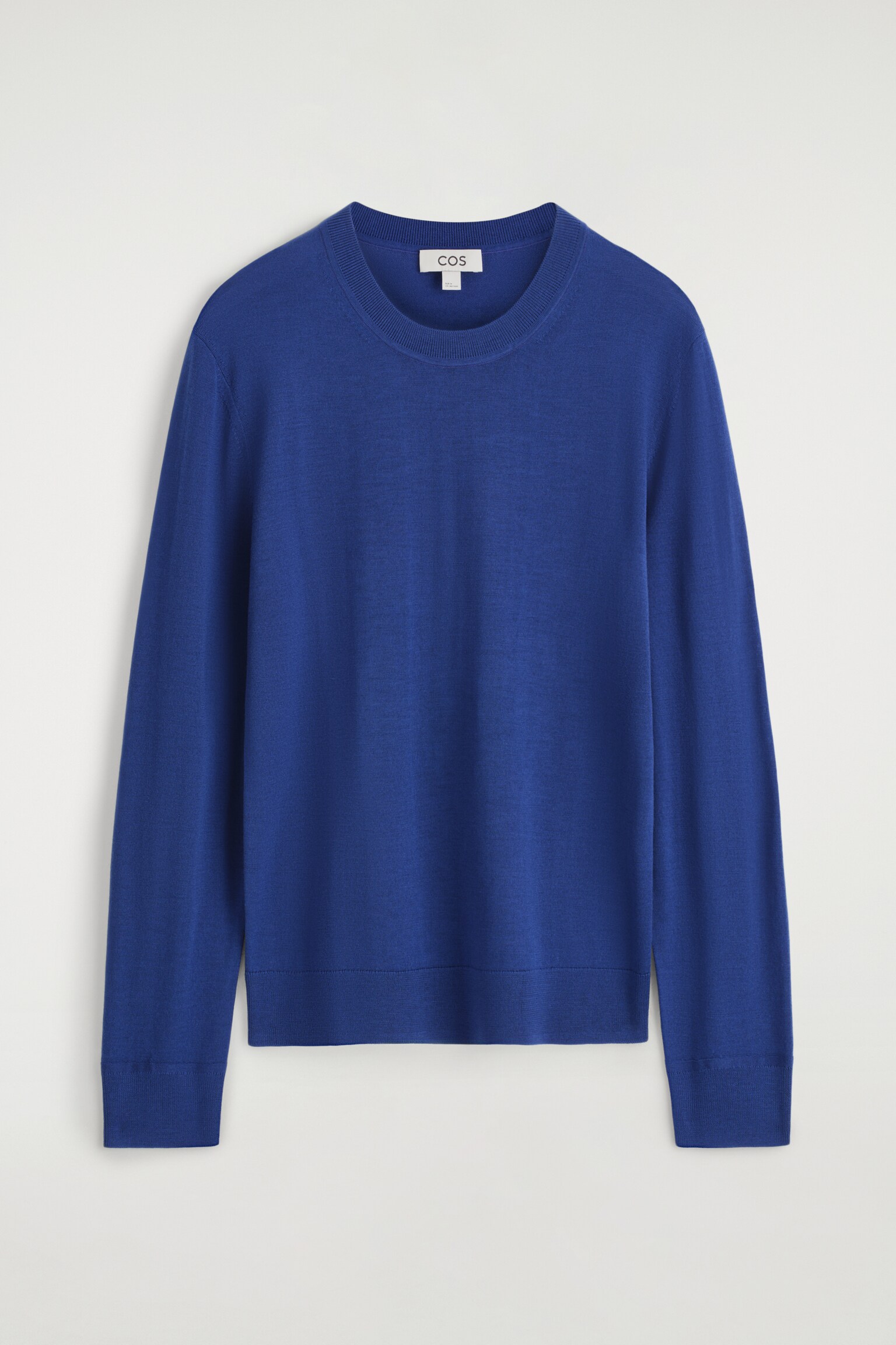 PULL SLIM À COL ROND EN LAINE MÉRINOS - BLEU COBALT/BLEU MARINE/BEIGE CHINÉ - 2