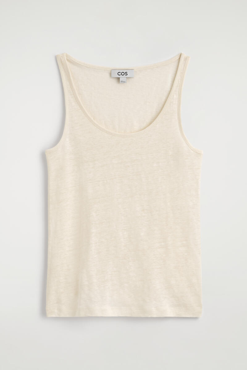 COS Linen-Jersey Tank Top White Women's Small