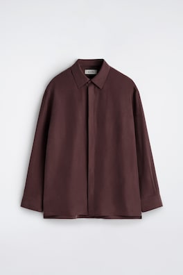 TAILORED SILK SHIRT — MAHOGANY 7