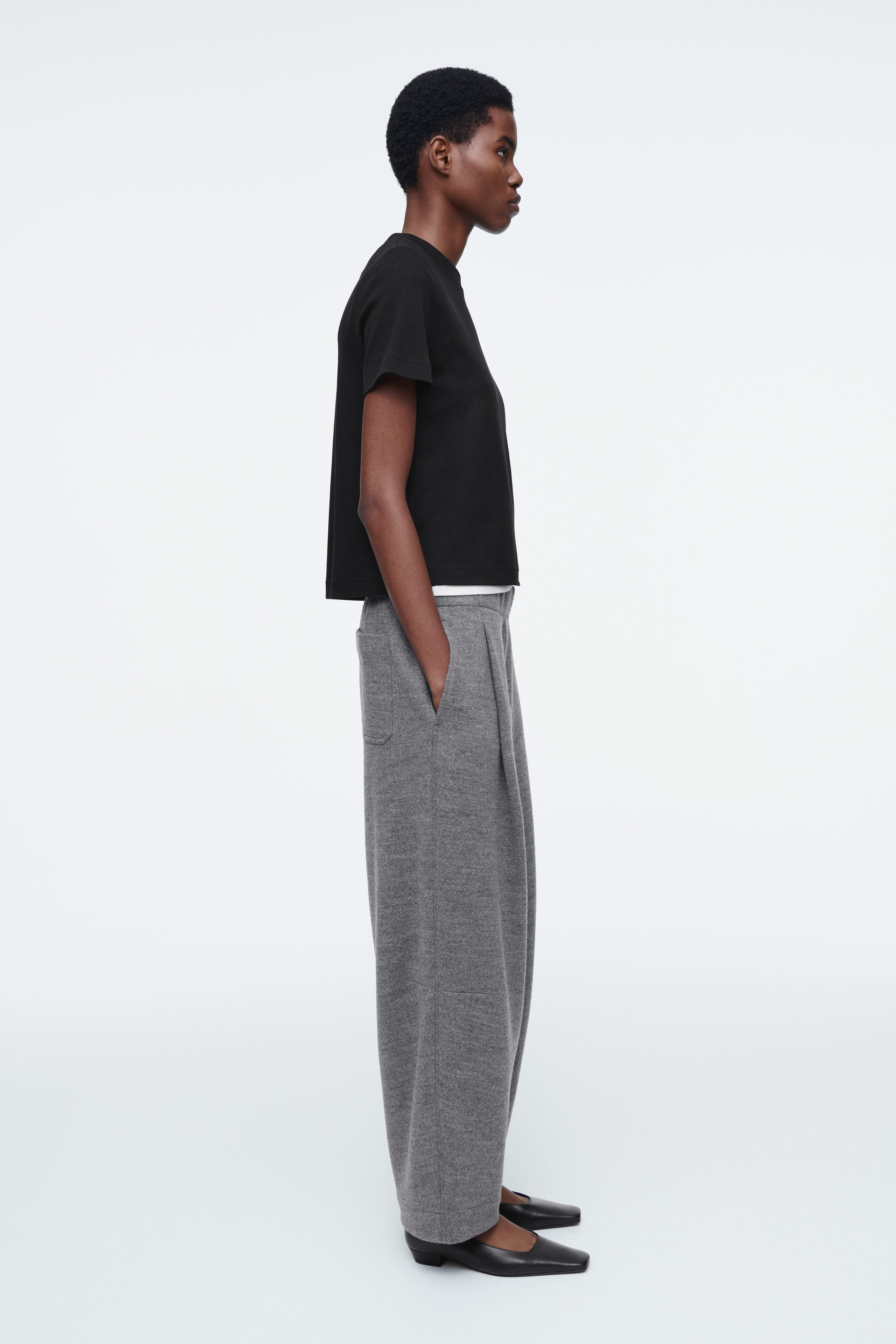 ボトムスその他 QUELLEDUE Grey melange wool trousers QUELLEDUE Grey mélange wool trousers | TheDoubleF