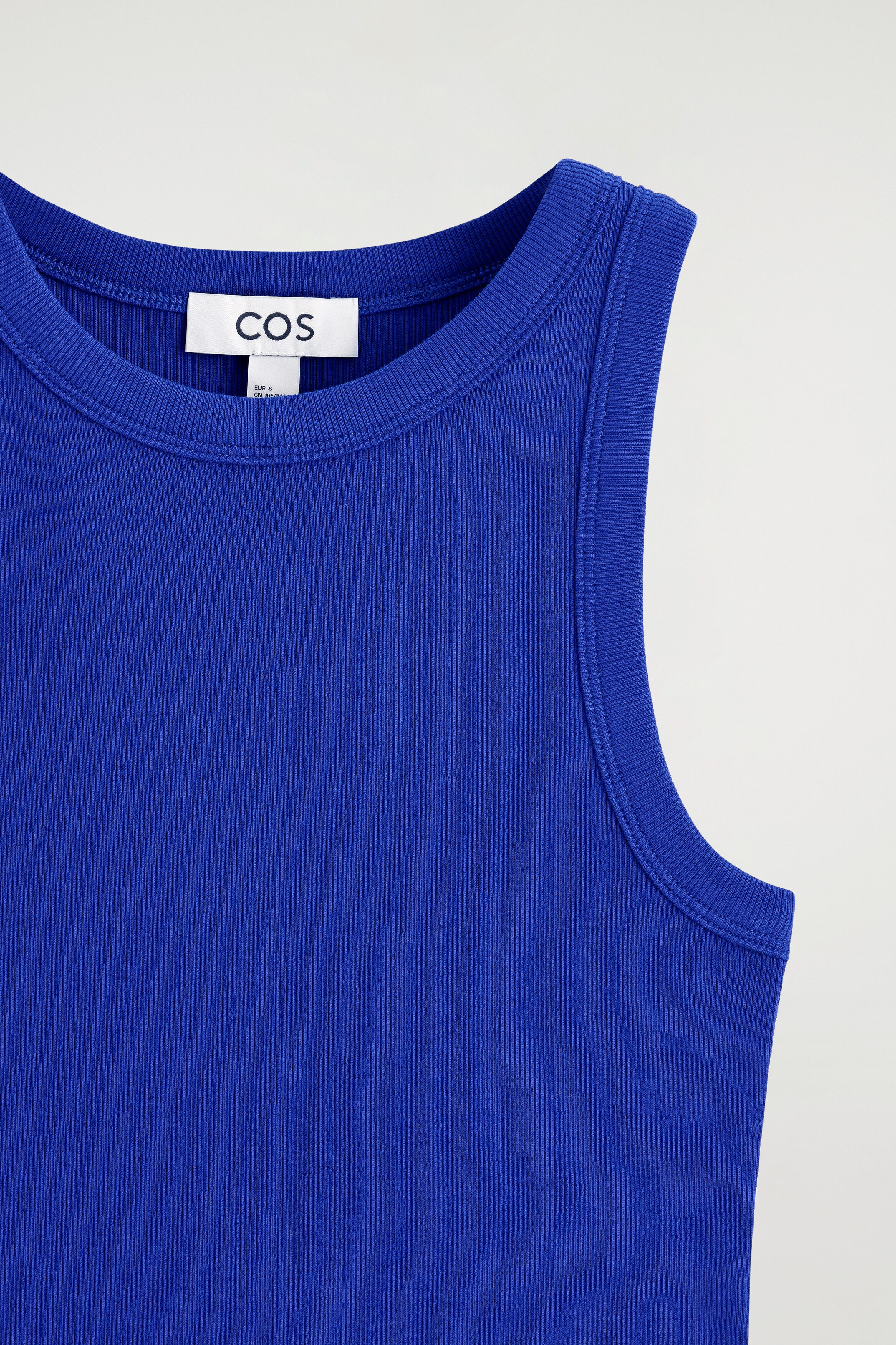 RIBBED COTTON TANK TOP - BLUE | COS US