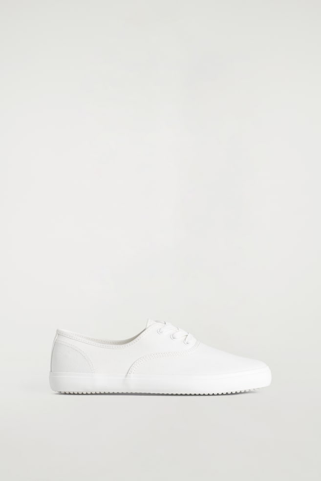 BASKETS PLIMSOLL EN TOILE - BLANC - 1