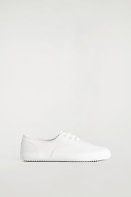 CANVAS PLIMSOLL SNEAKERS — WHITE 1