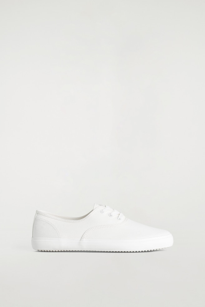 CANVAS PLIMSOLL SNEAKERS — WHITE