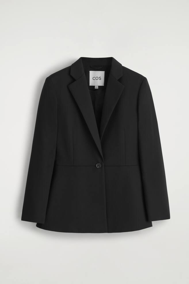 SKRÄDDAD KAVAJ MED PEPLUM - SVART - 1
