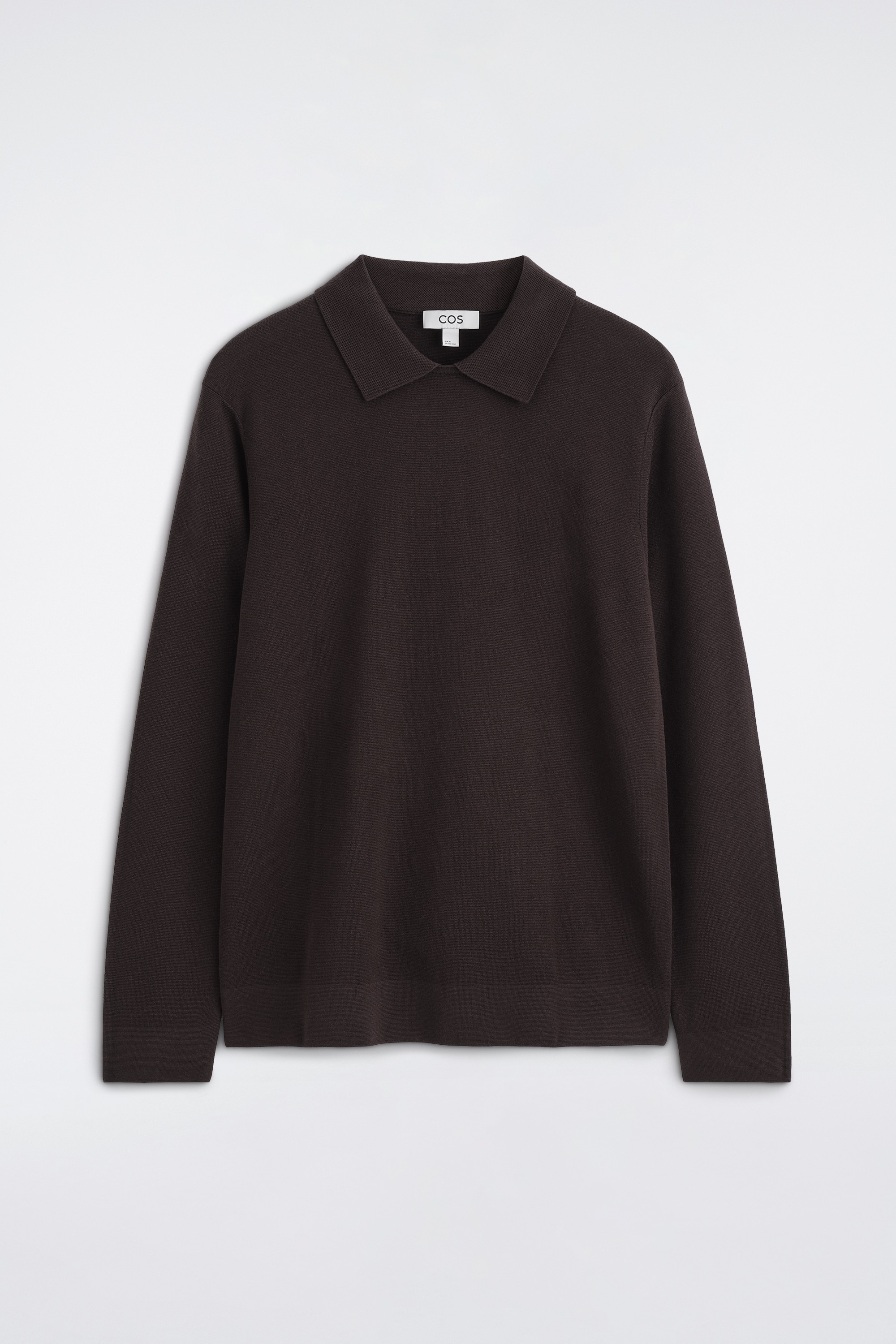 MAGLIONE STILE POLO CON COLLETTO A STRATI - MARRONE