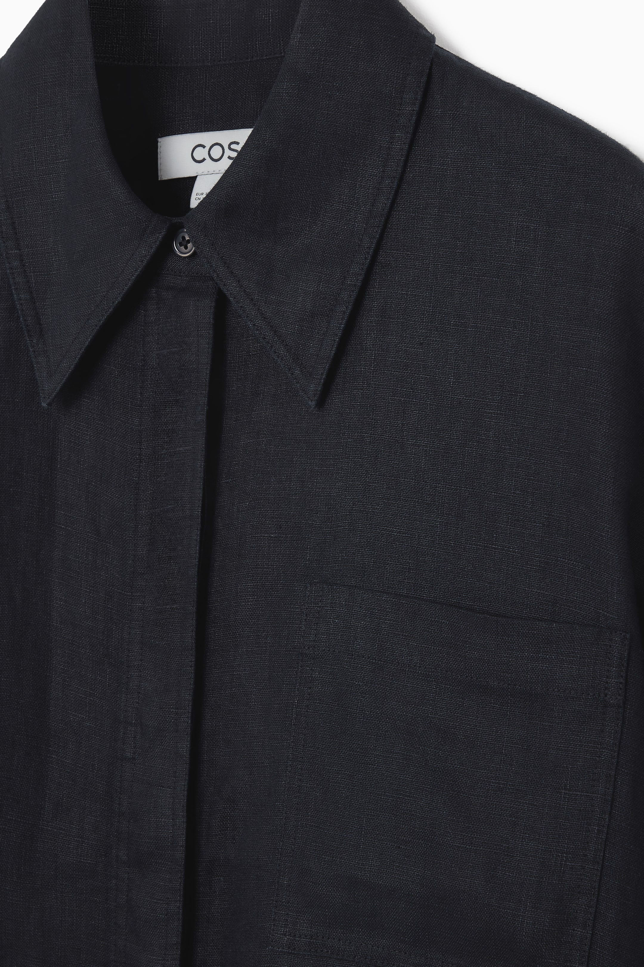 Ingrandisci l'immagine: OVERSIZED SHORT-SLEEVED LINEN MIDI DRESS - NAVY - DONNA | H&M CH 2