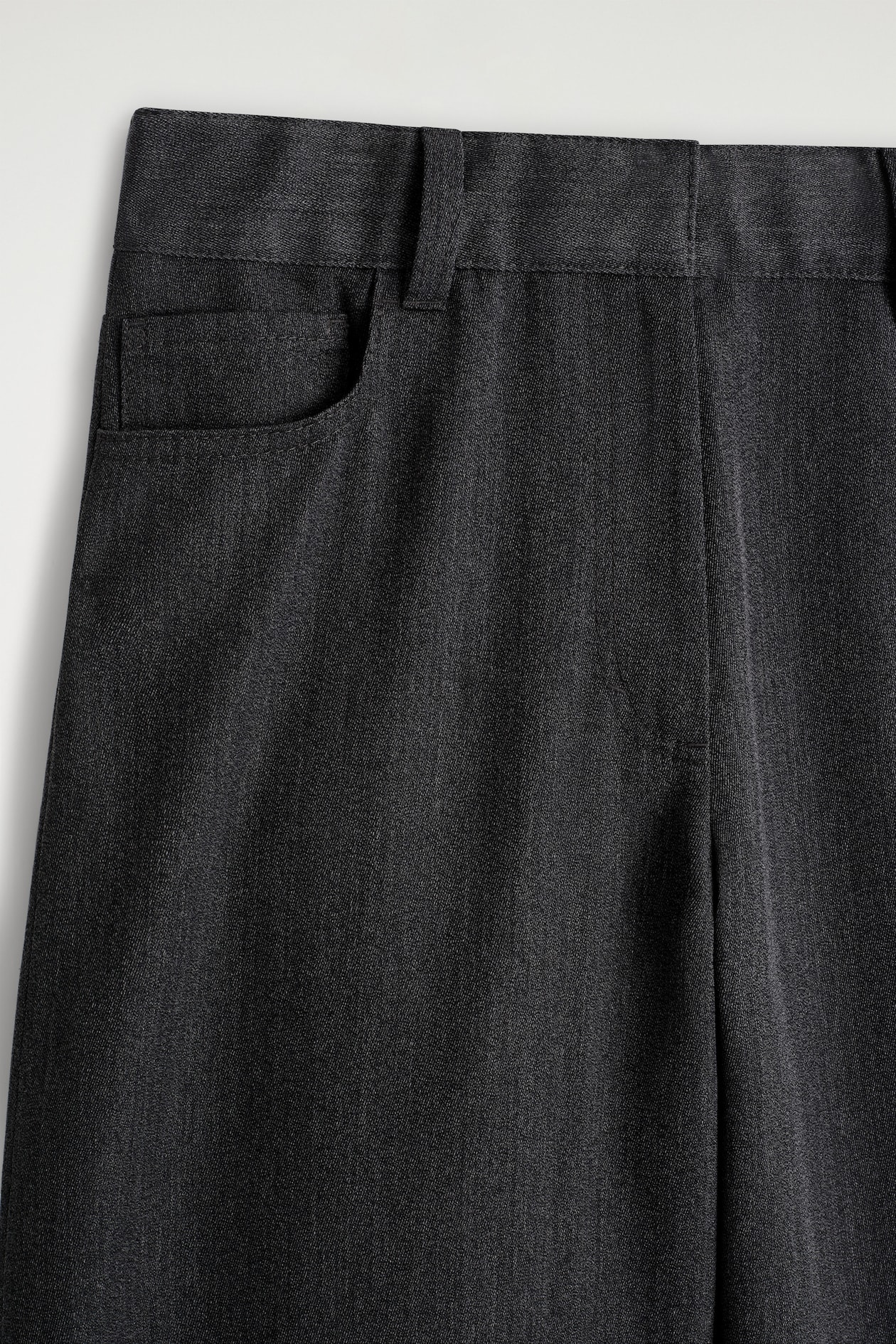 REGULAR WOOL-BLEND WIDE-LEG PANTS — BLACK