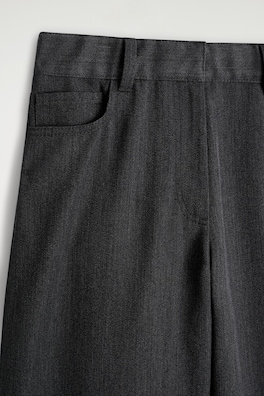 REGULAR WOOL-BLEND WIDE-LEG PANTS — BLACK 5