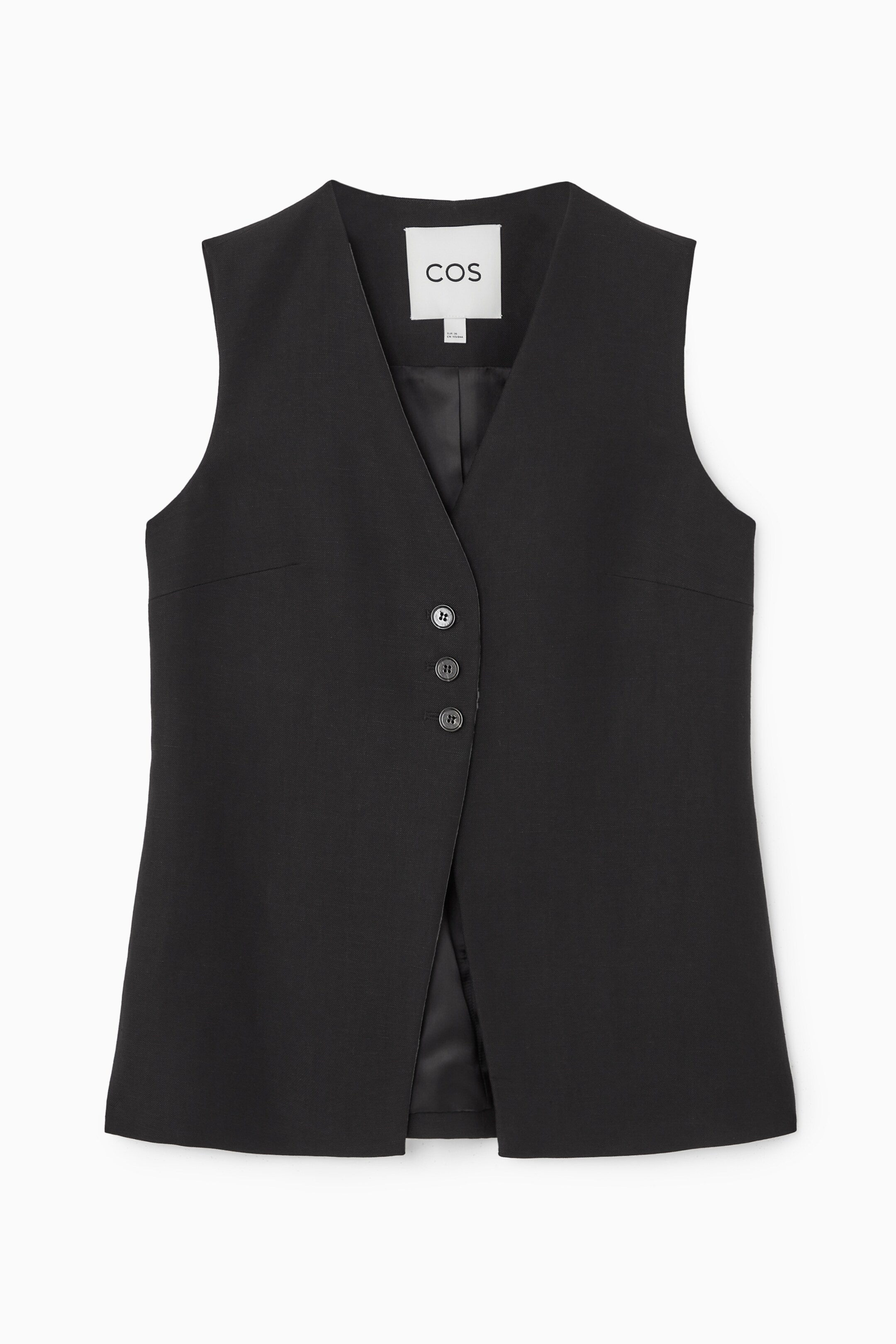 Grösseres Bild ansehen: LANGE WESTE AUS LEINEN-MIX - SCHWARZ - DAMEN | H&M CH 1