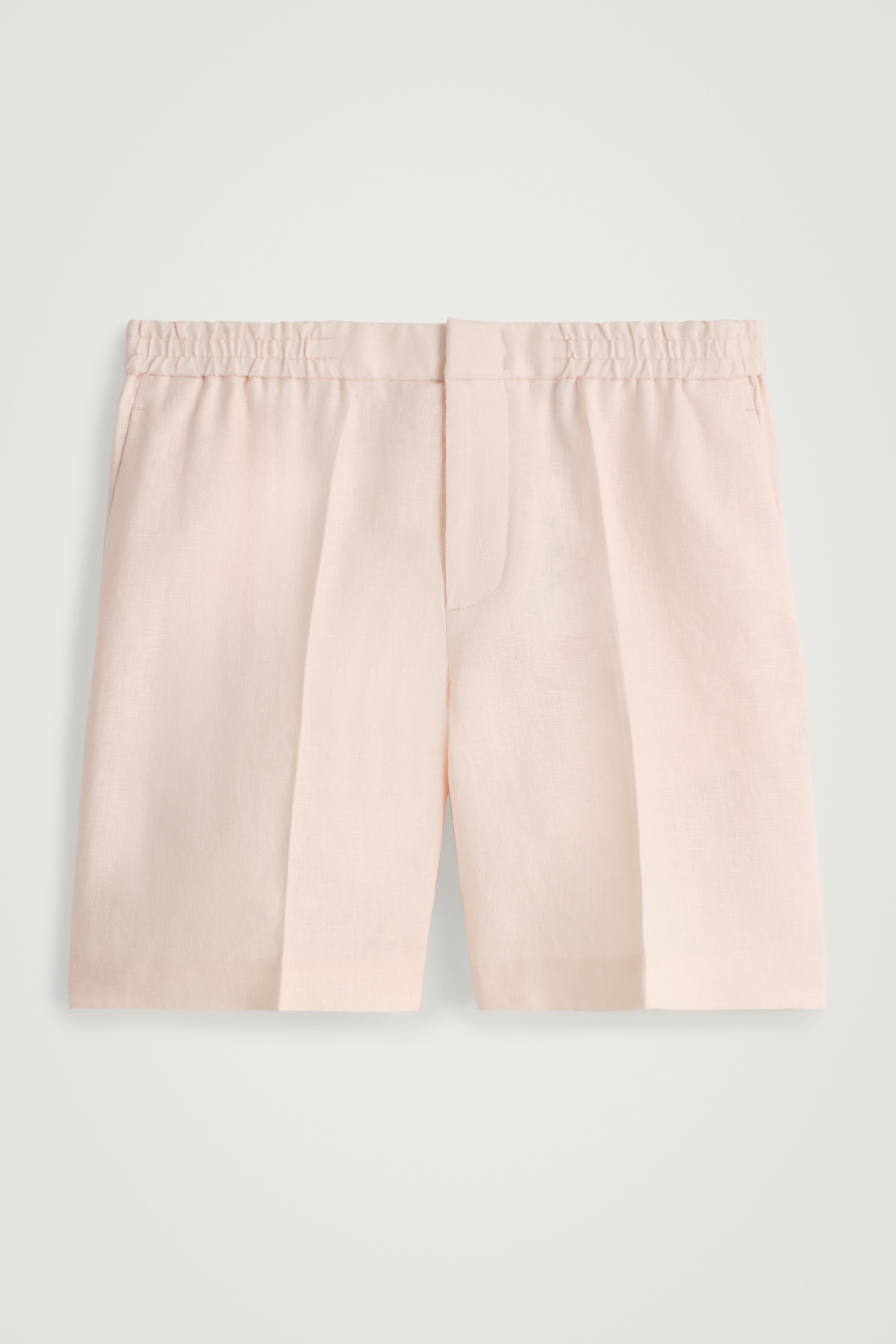 ELASTICATED LINEN SHORTS - APRICOT