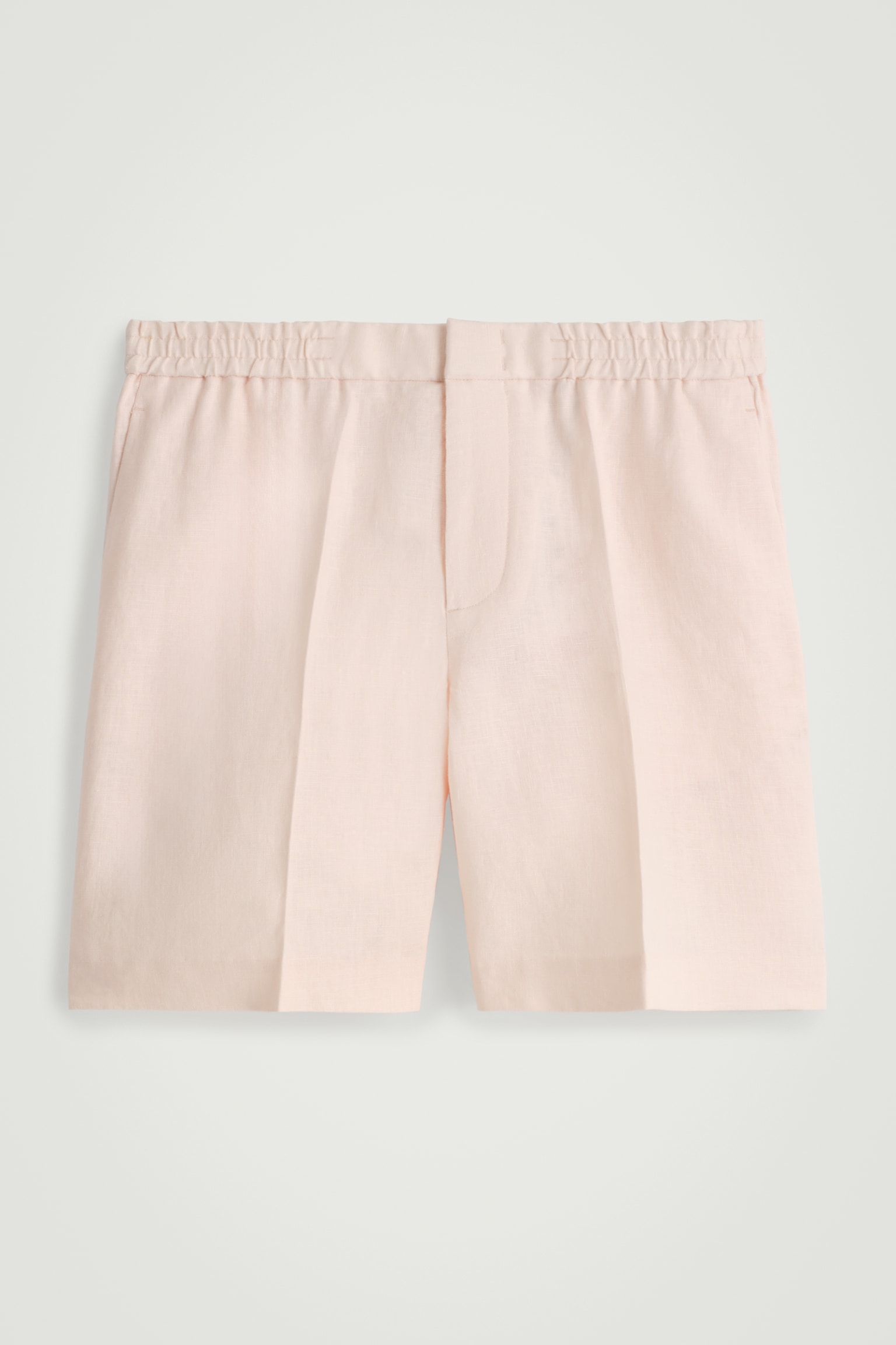 PANTALONES CORTOS DE LINO ELÁSTICO - ALBARICOQUE - 1