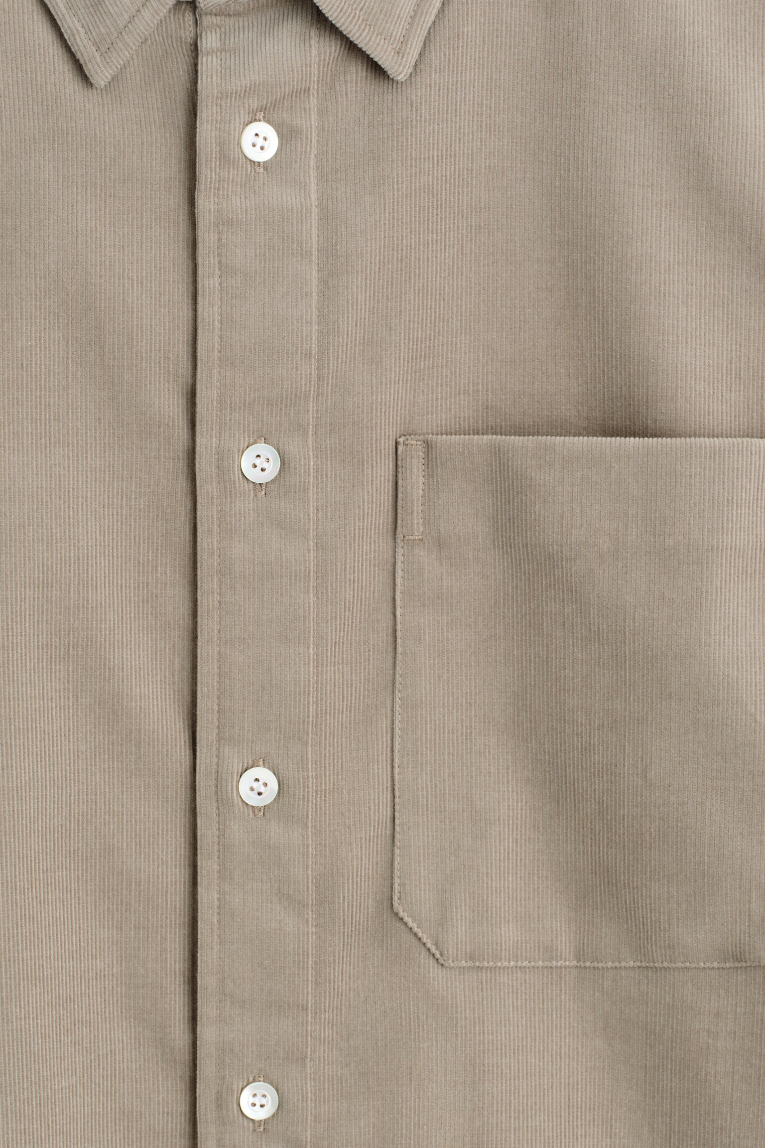 CHEMISE DÉCONTRACTÉE EN VELOURS CÔTELÉ - BEIGE/BORDEAUX - 4