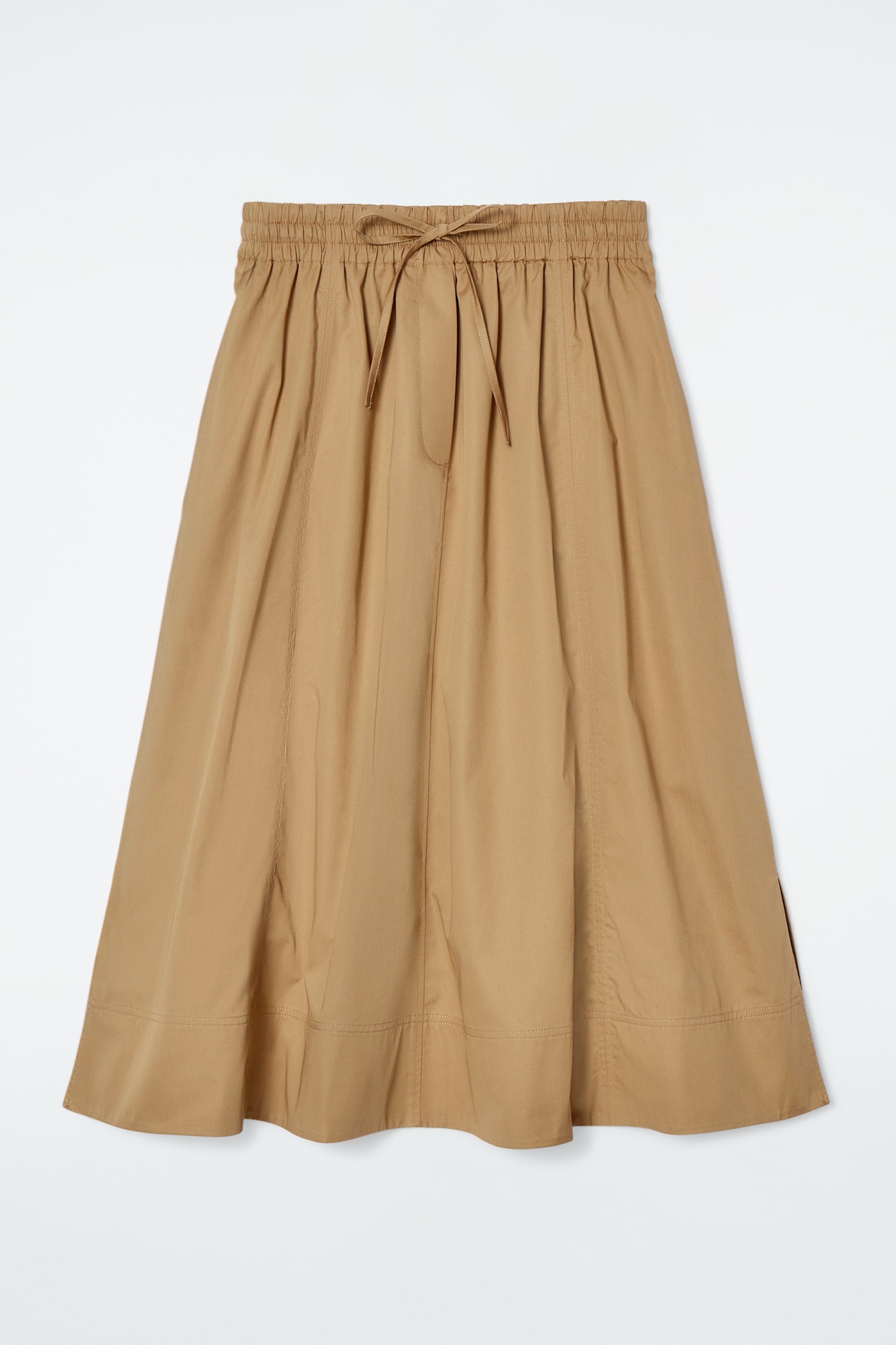 Ingrandisci l'immagine: DRAWSTRING A-LINE MIDI SKIRT - DARK BEIGE - DONNA | H&M CH 1