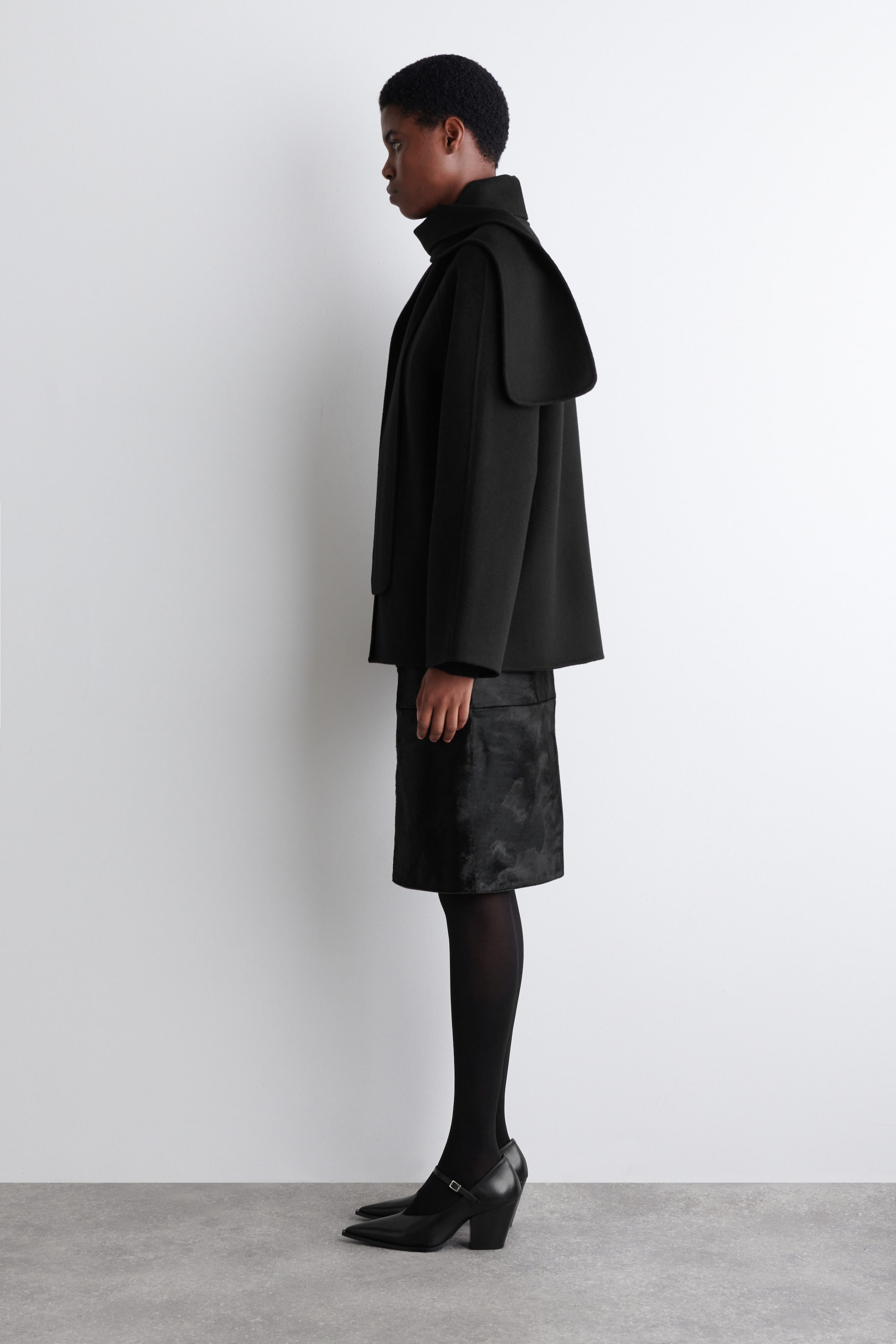 DOUBLE-FACED WOOL SCARF JACKET