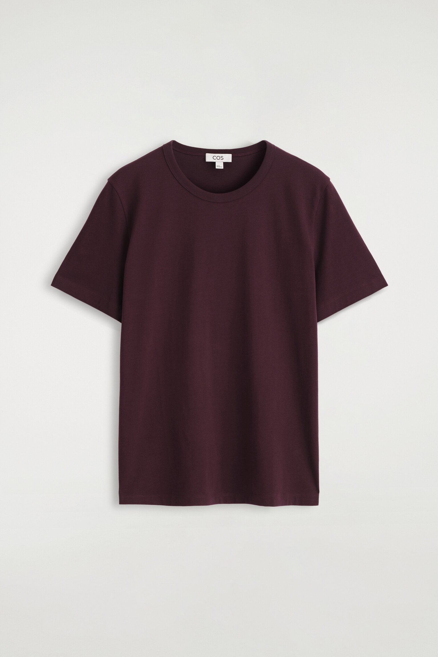 T-SHIRT EN COTON BROSSÉ - BORDEAUX/BEIGE/BLANC/NOIR/BLEU MARINE/TAUPE/TAUPE FONCÉ/ABRICOT - 2