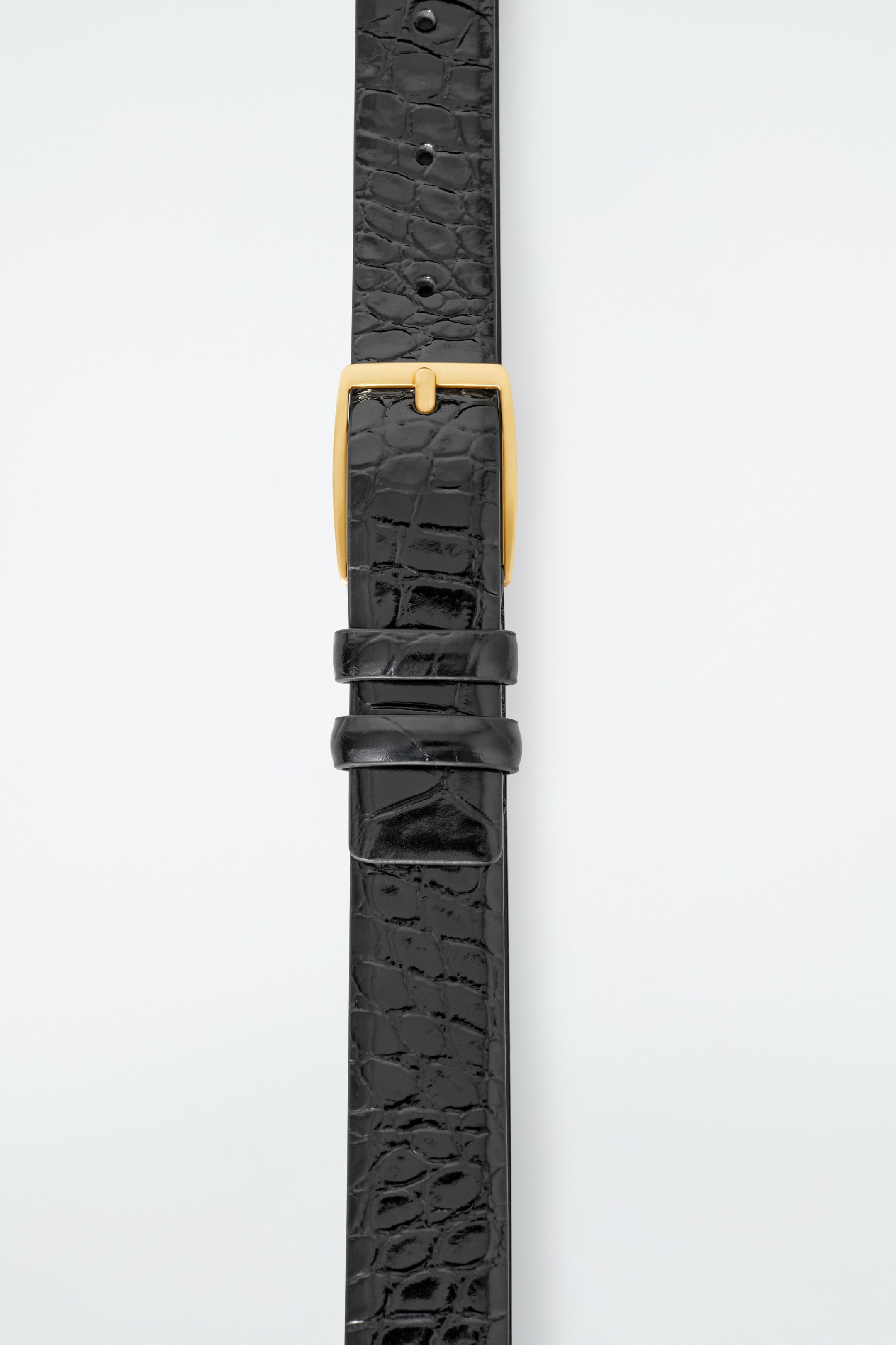 View larger image: CROC-EMBOSSED LEATHER BELT - BLACK - Ladies | H&M GB 3